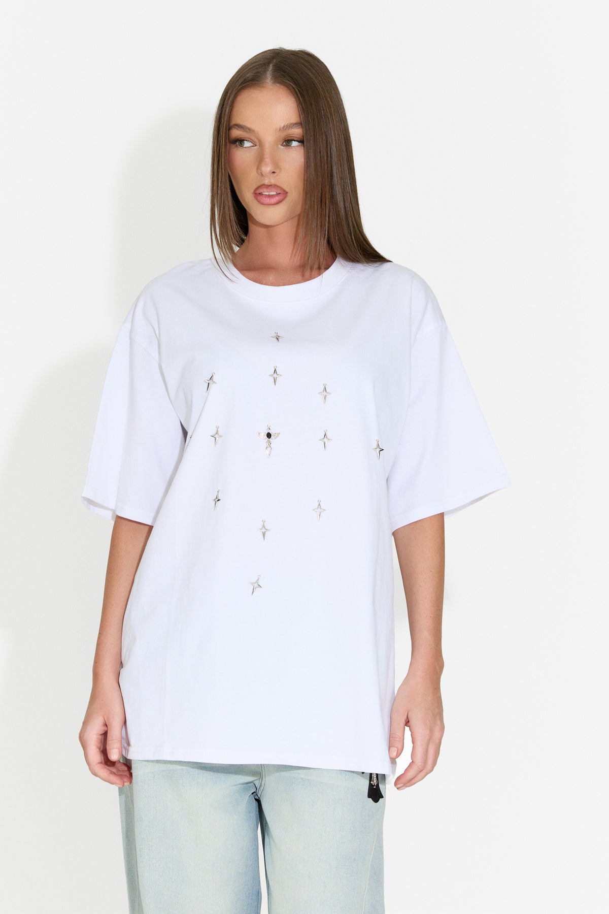 Tricou dama casual alb Analysis Bogas, imaginea 3 din 9