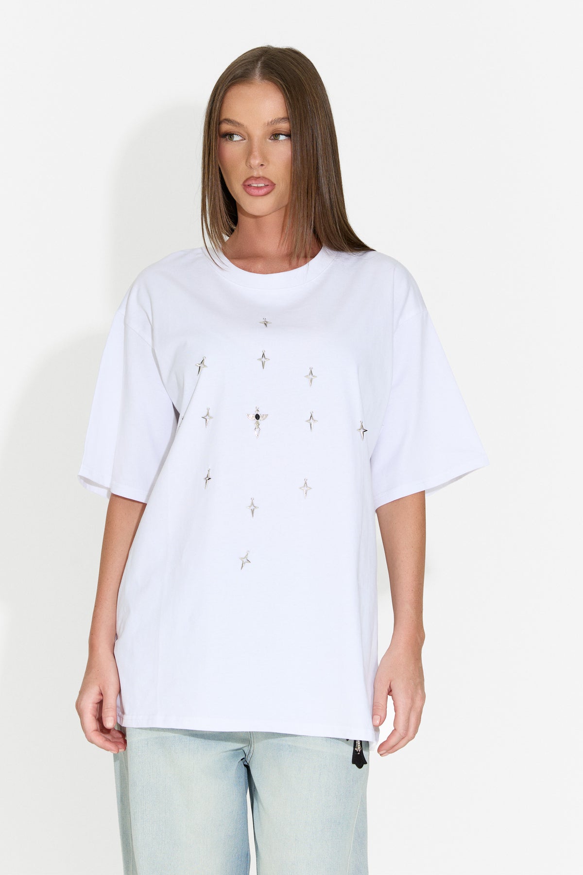 Tricou dama casual alb Analysis Bogas