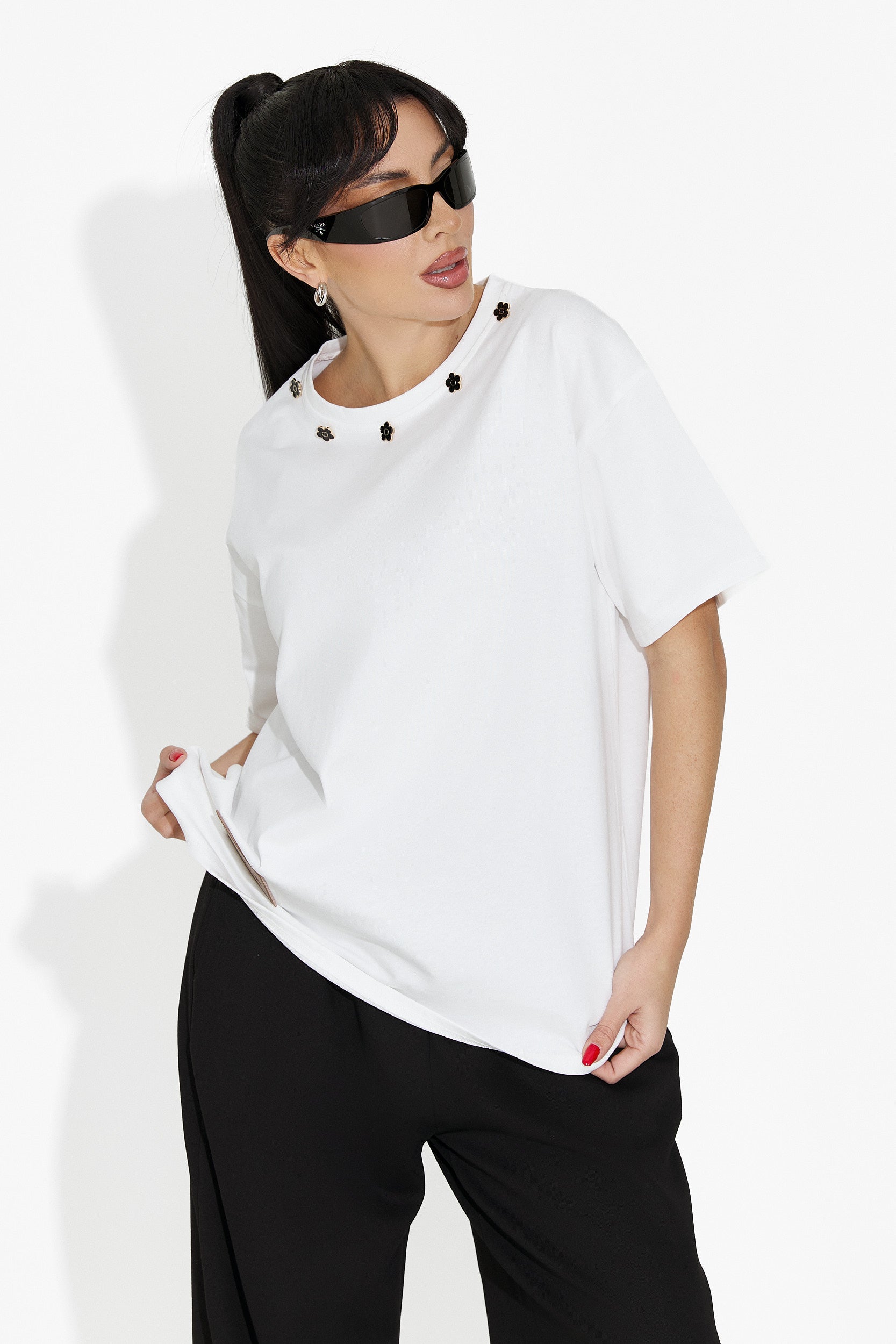 Women's casual white t-shirt Arilea Bogas