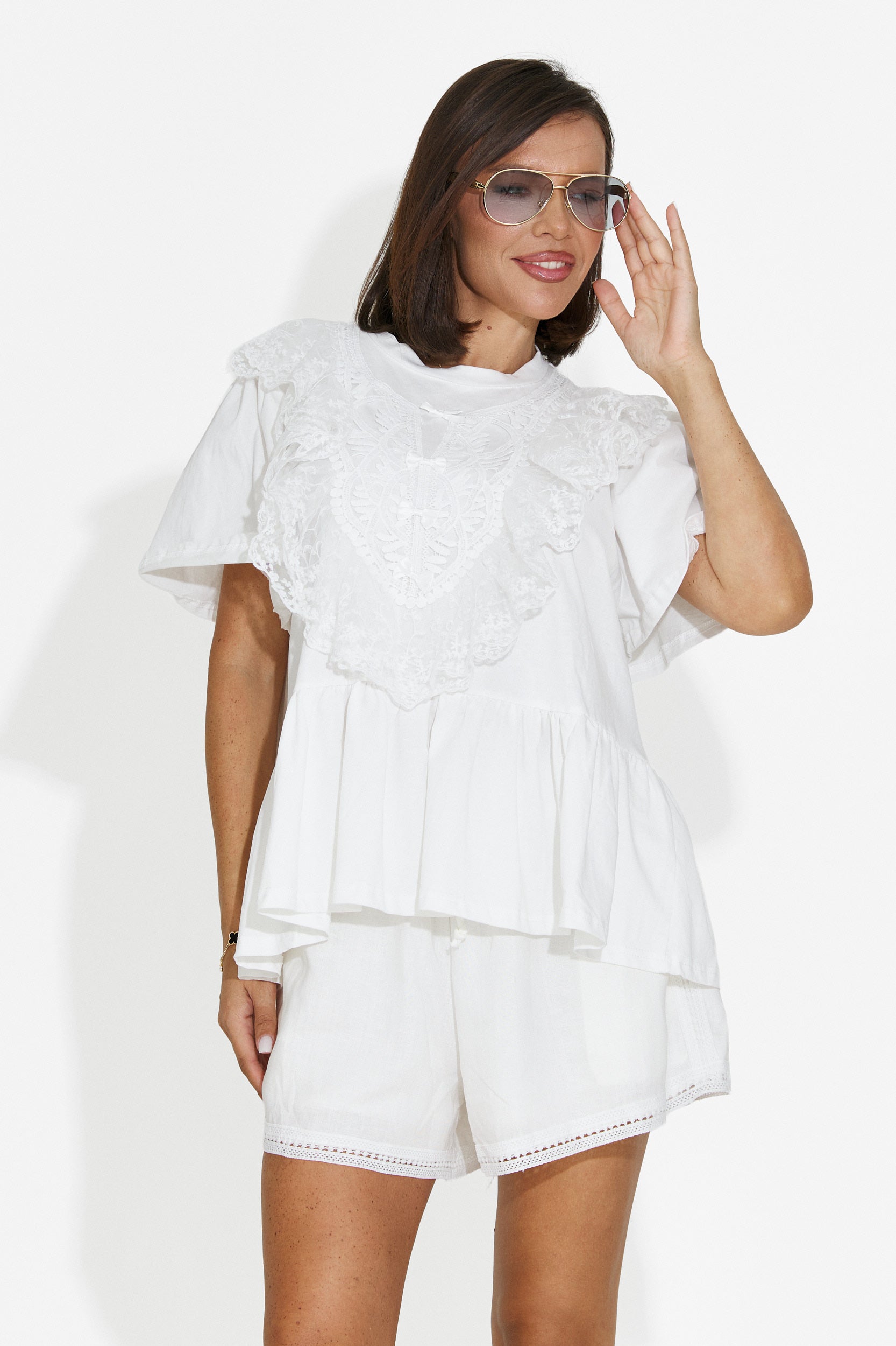 Tricou dama casual alb Besana Bogas