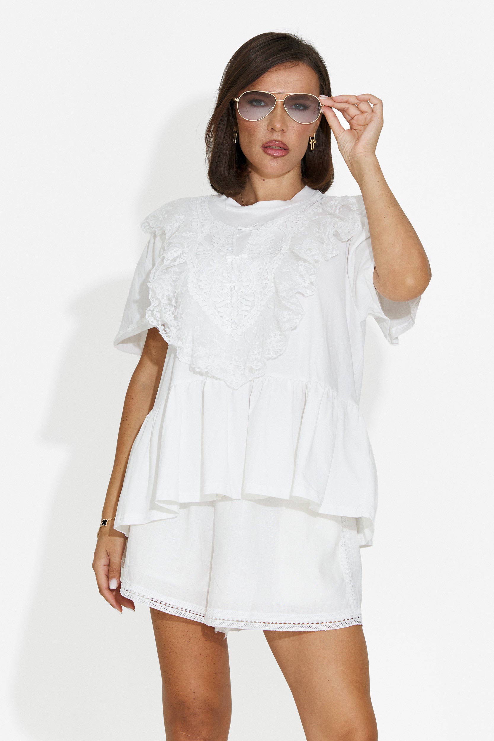 Tricou dama casual alb Besana Bogas