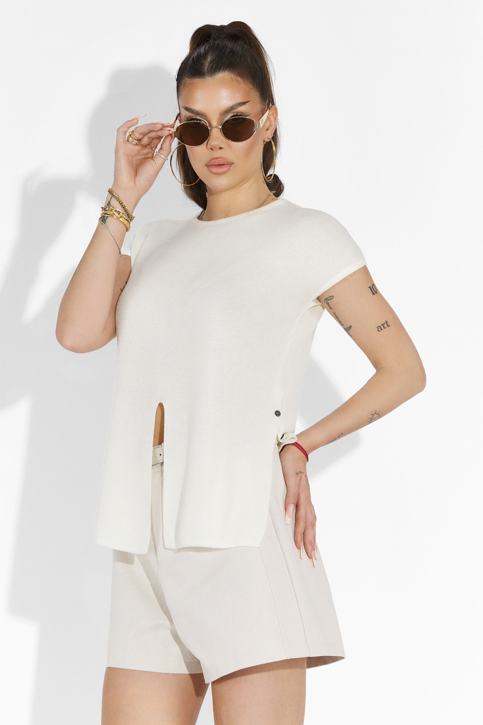 Denisha Bogas White Casual Ladies T-Shirt