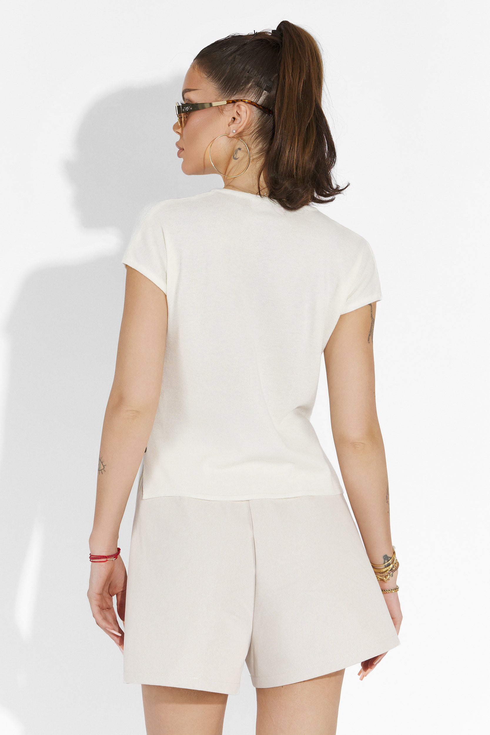 Denisha Bogas White Casual Ladies T-Shirt