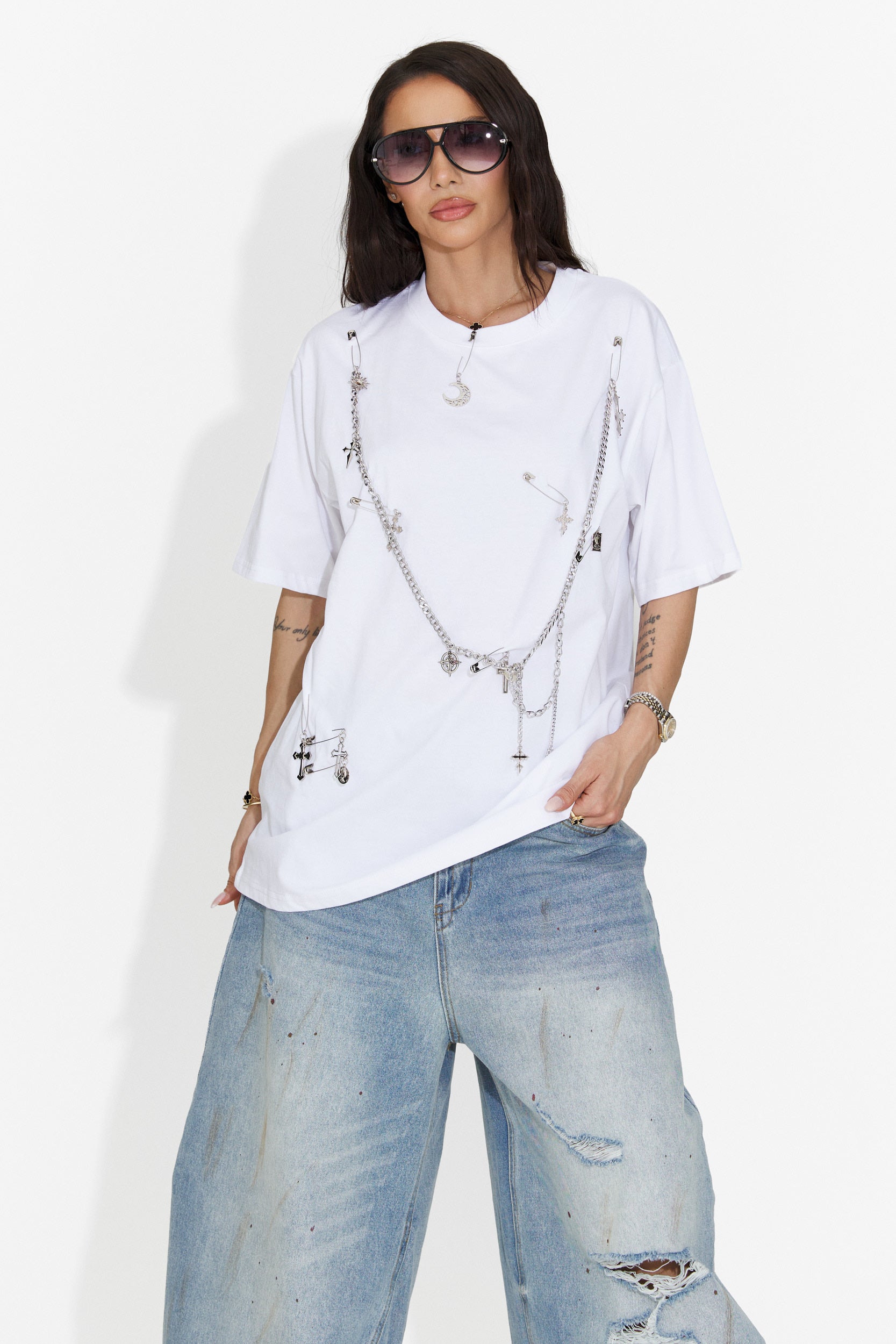 Tricou dama casual alb Kohleria Bogas