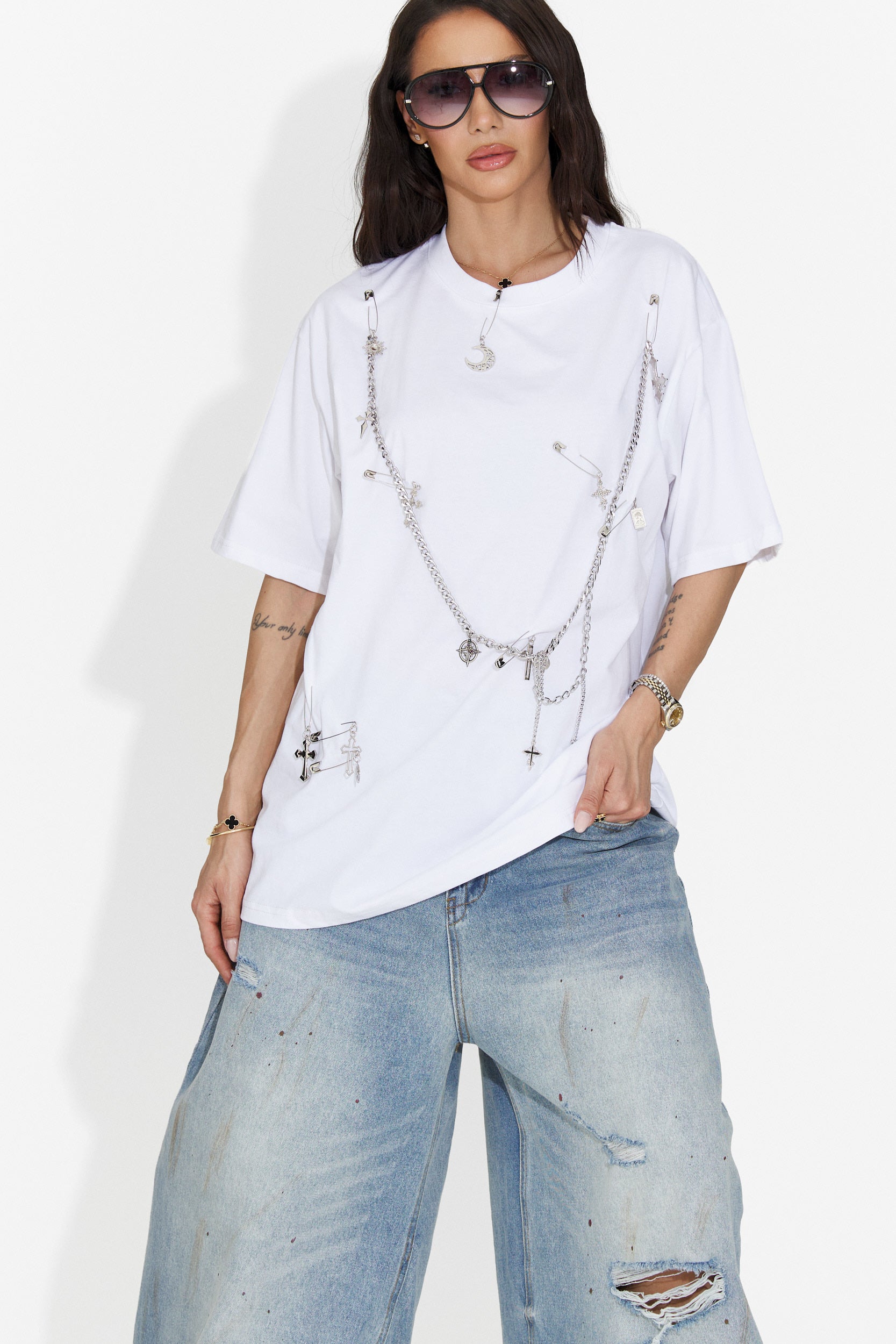 Tricou dama casual alb Kohleria Bogas