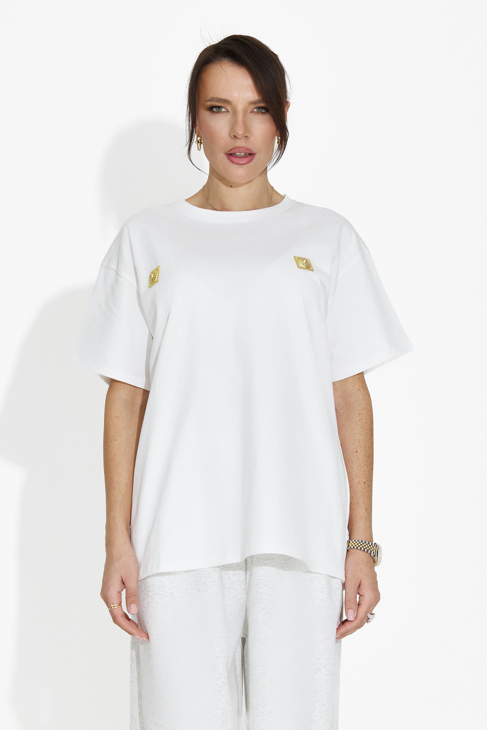 Women's casual white T-shirt Lunesa Bogas