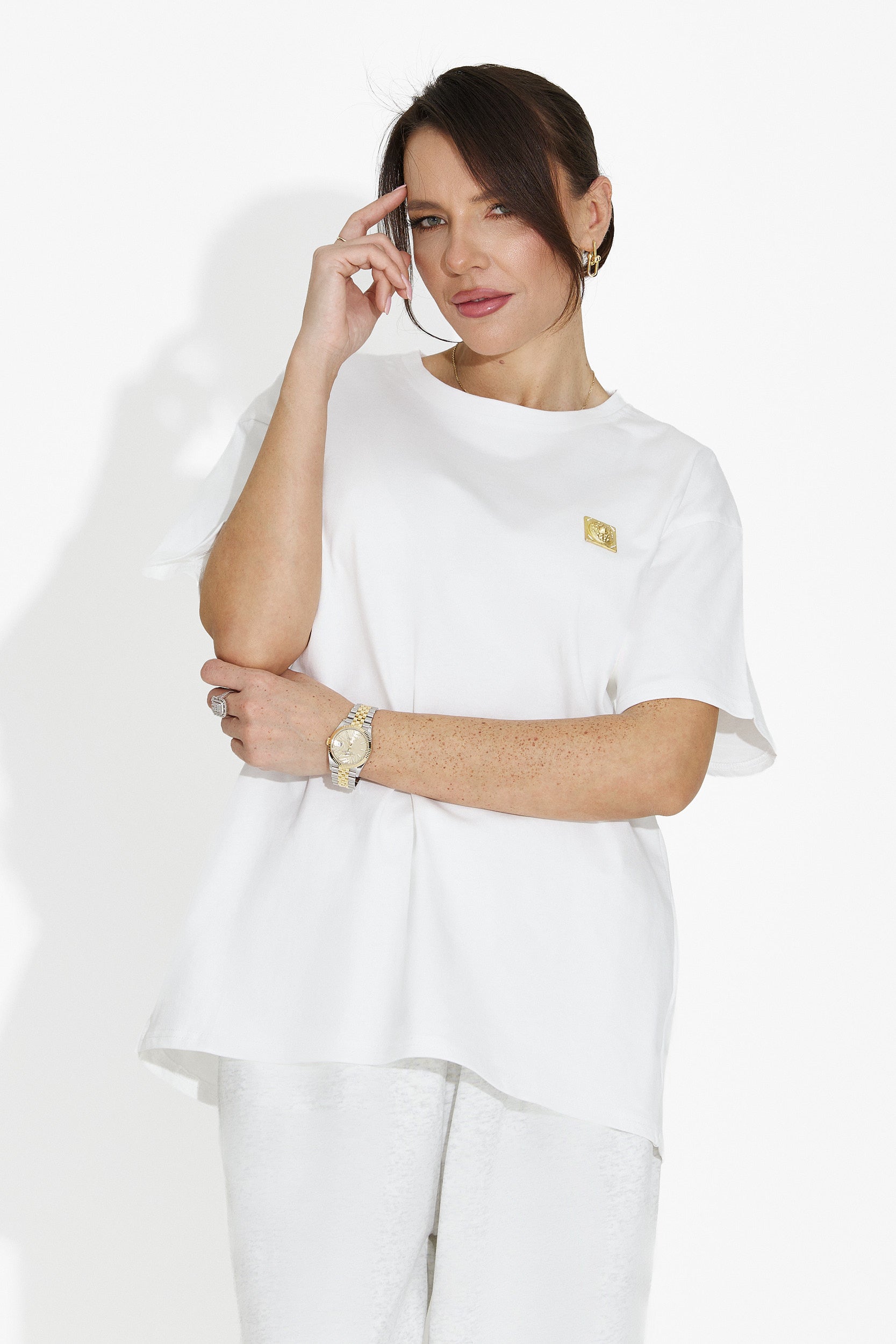 Women's casual white T-shirt Lunesa Bogas
