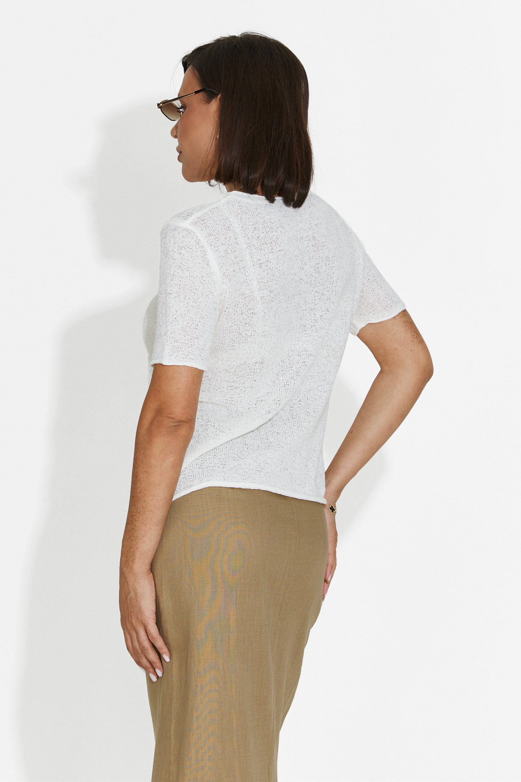 Tricou dama casual alb Pilaria Bogas