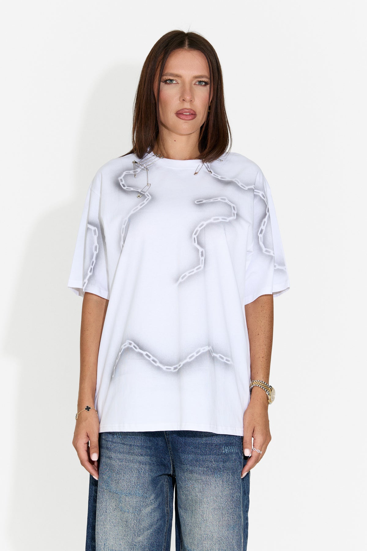Tricou dama casual alb Rougha Bogas