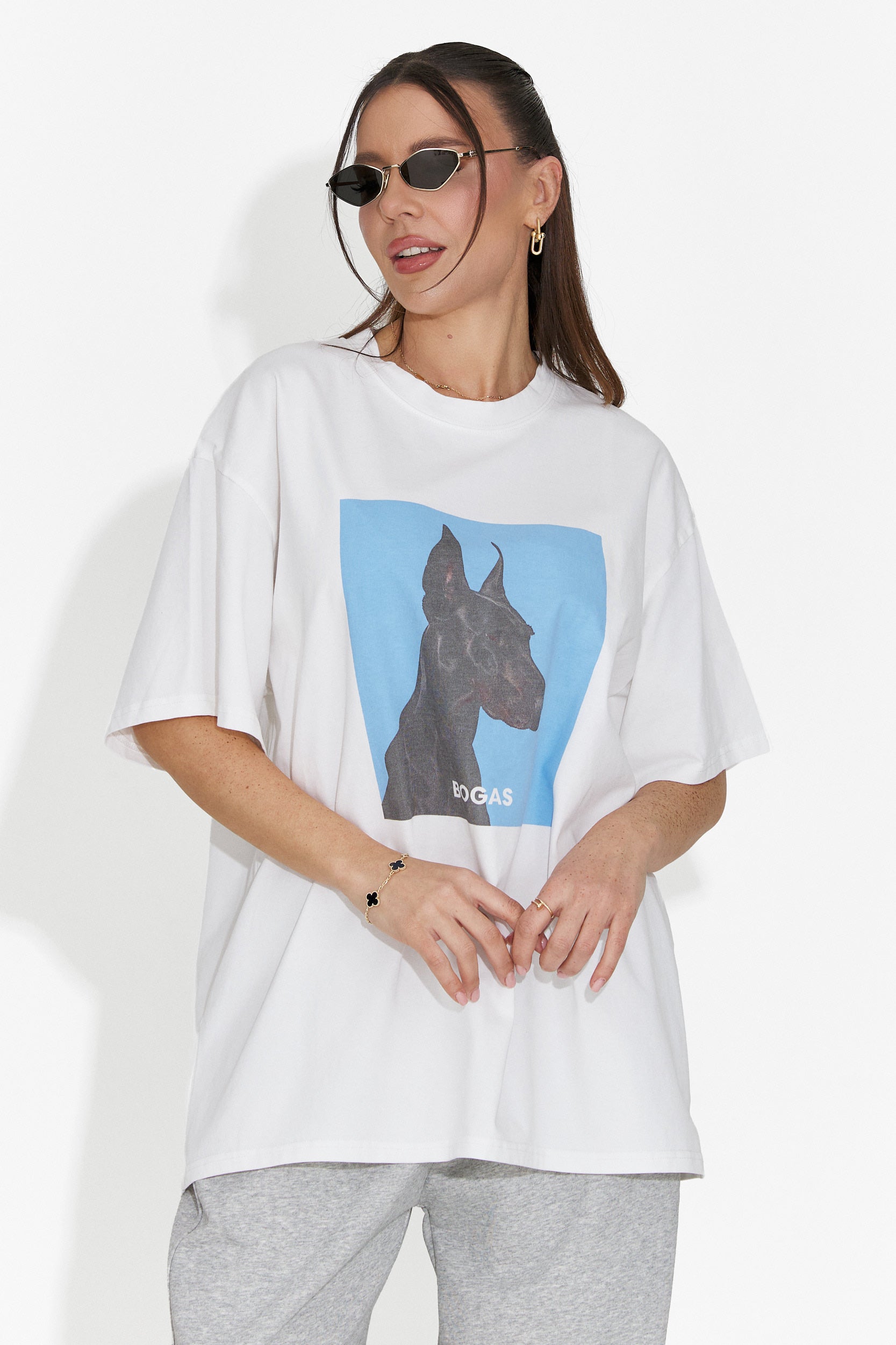 Tricou dama casual alb Solenia Bogas