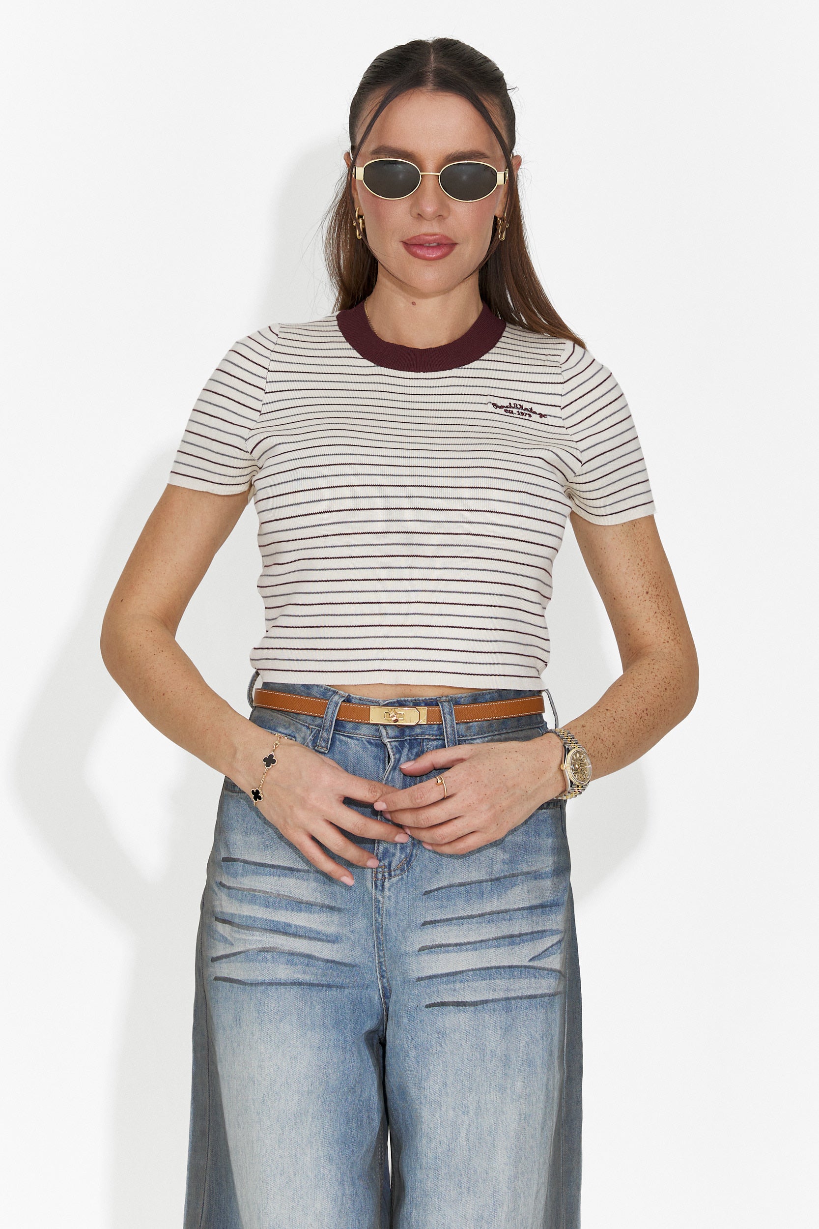 Tricou dama casual bej Hainie Bogas