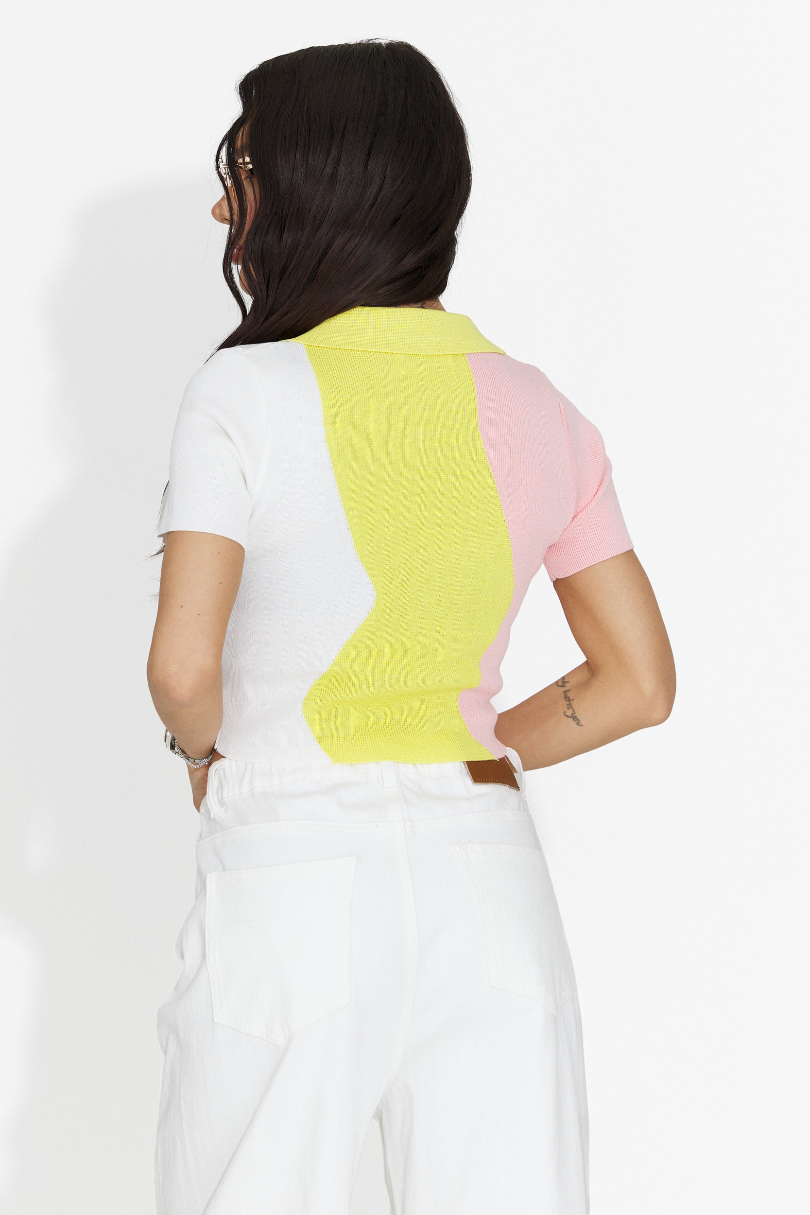 Tricou dama casual galben Oniana Bogas