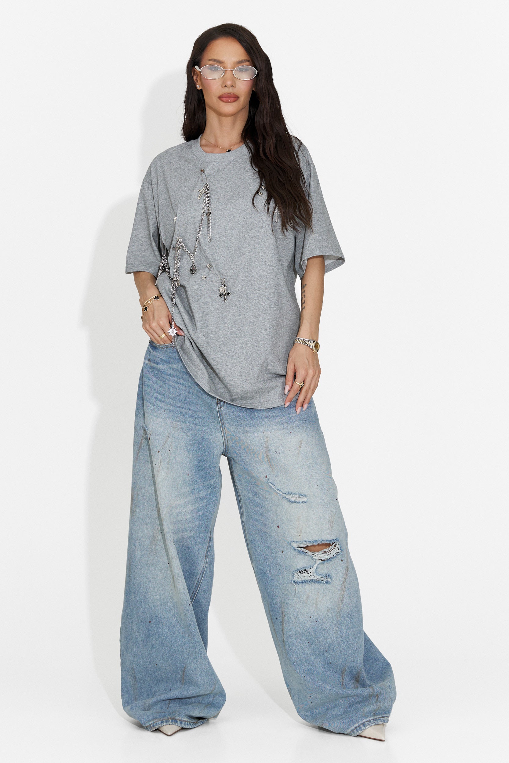 Tricou dama casual gri Kohleria Bogas