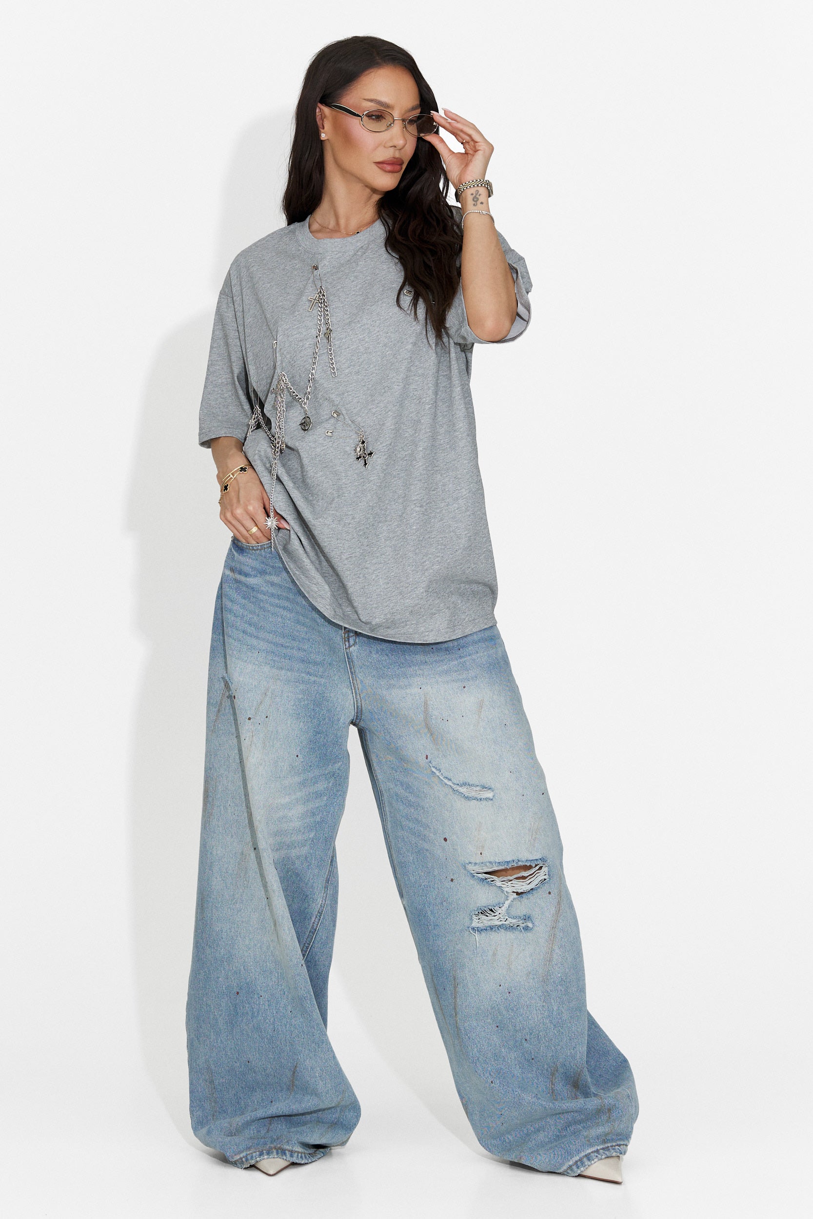 Tricou dama casual gri Kohleria Bogas