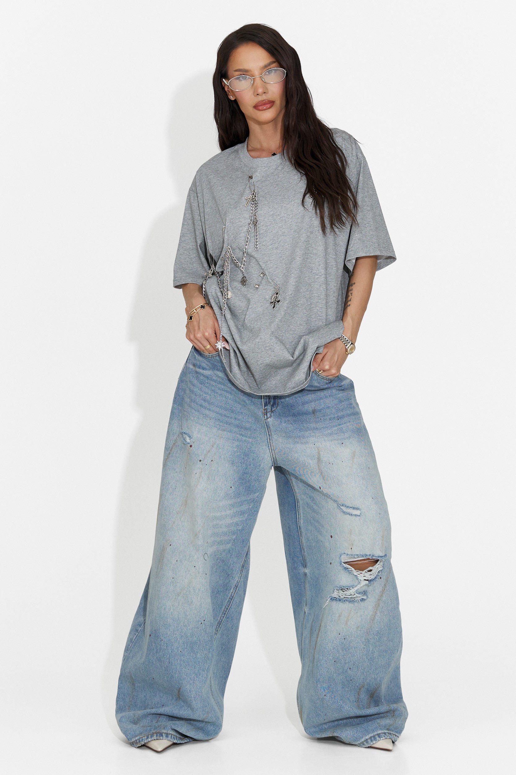 Tricou dama casual gri Kohleria Bogas