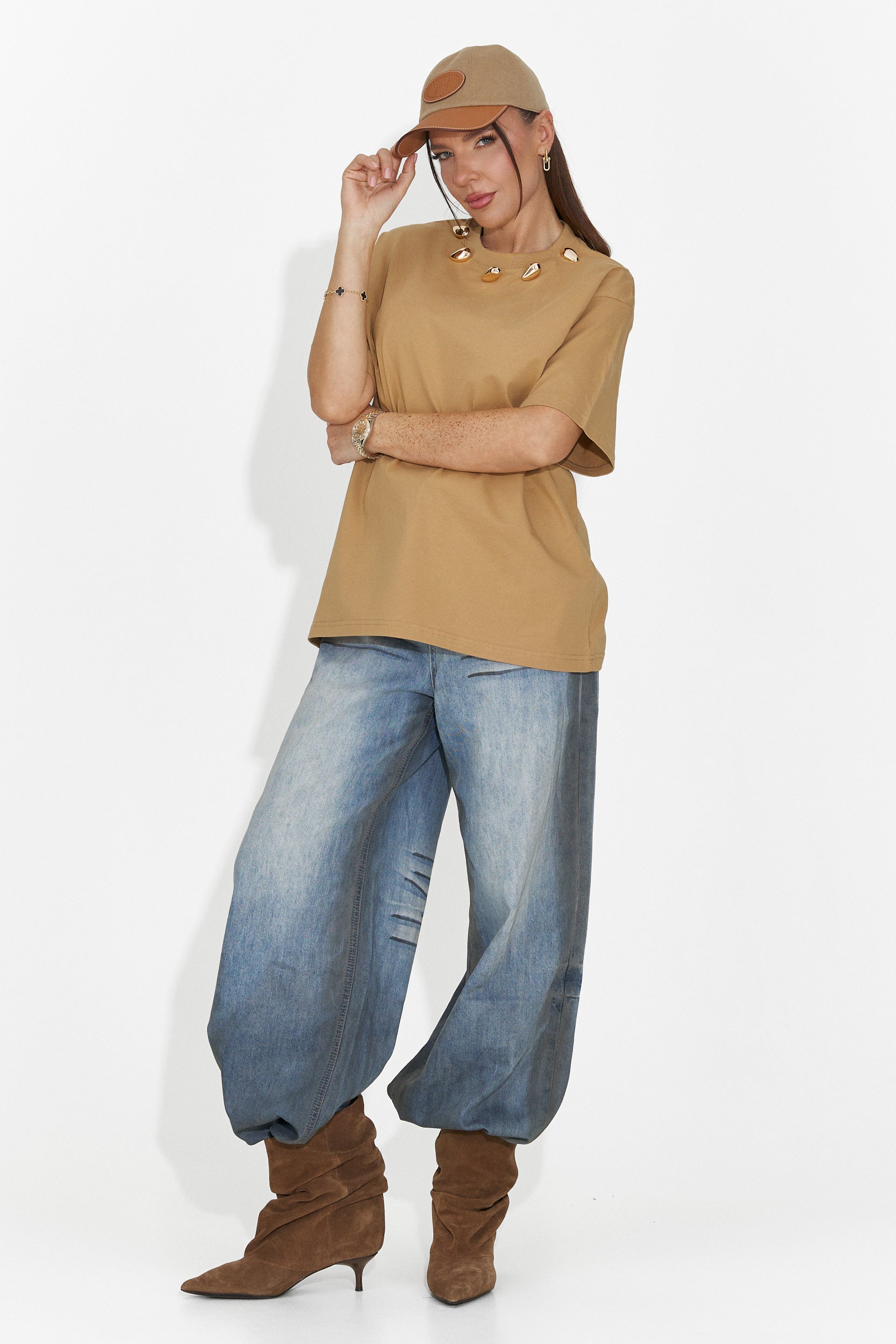 Tricou dama casual maro Cristelia Bogas