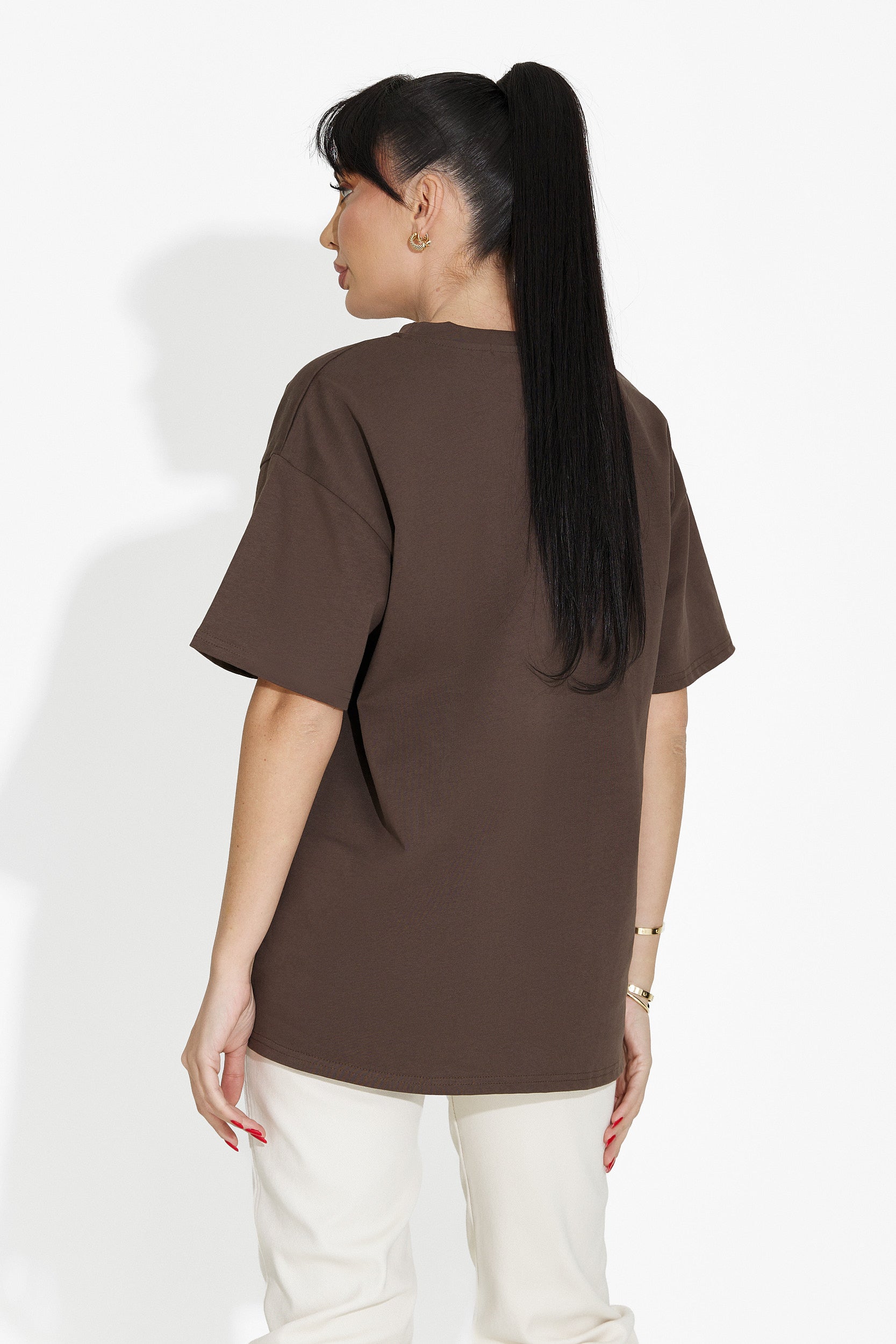 Women's casual brown T-shirt Lunesa Bogas