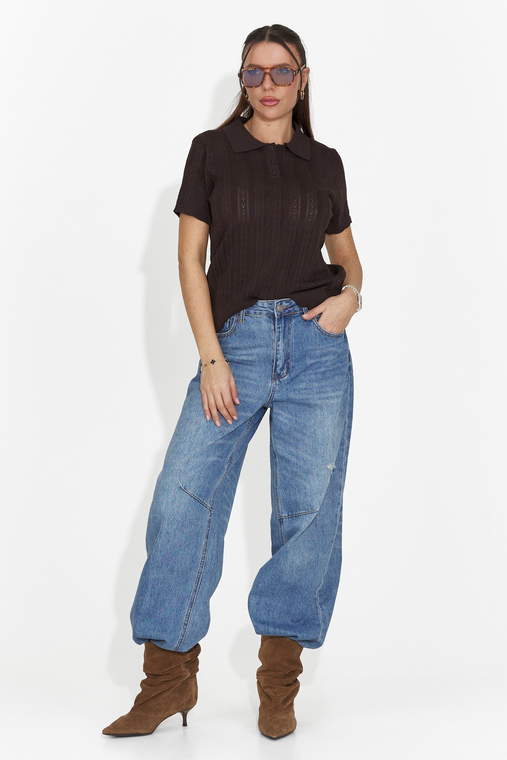 Tricou dama casual maro Nerida Bogas