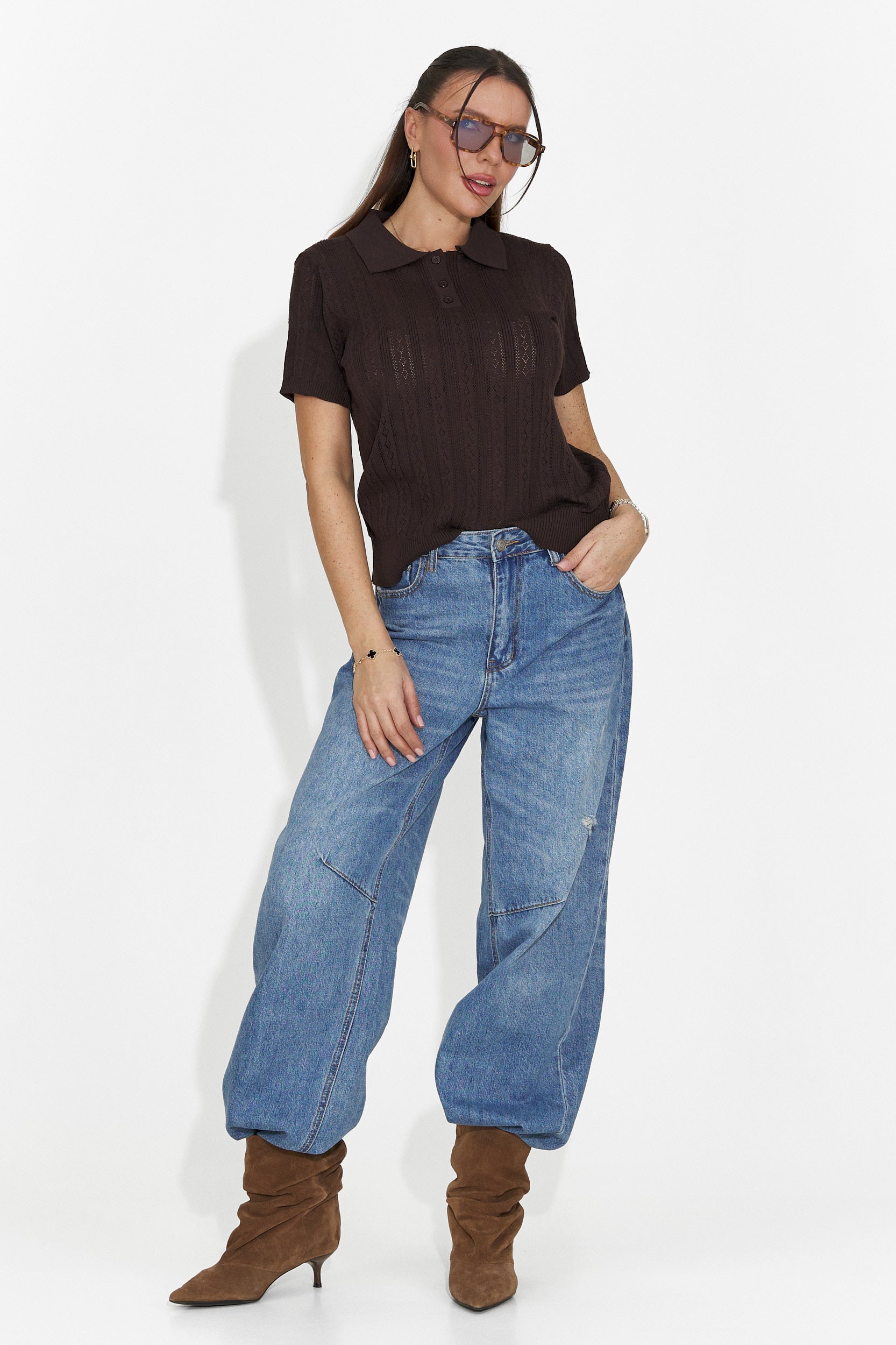 Tricou dama casual maro Nerida Bogas