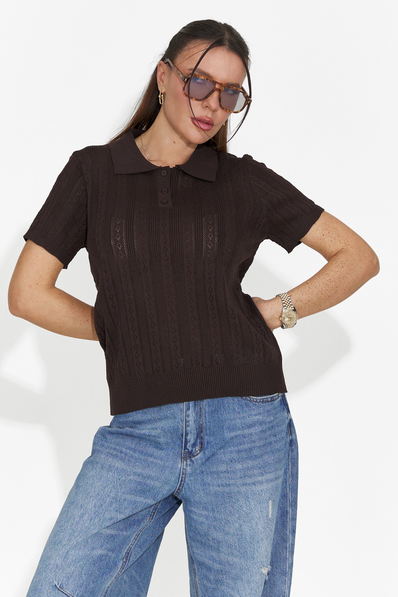 Tricou dama casual maro Nerida Bogas