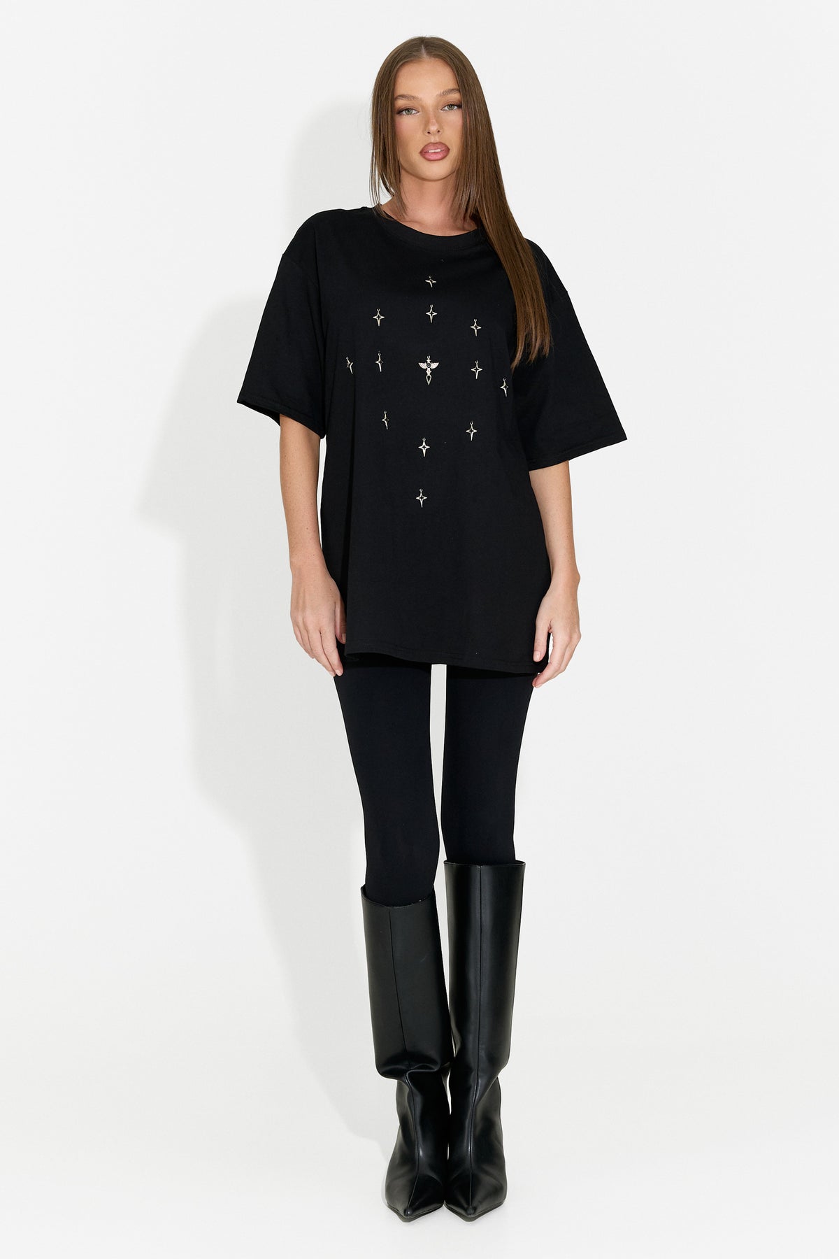 Tricou dama casual negru Analysis Bogas