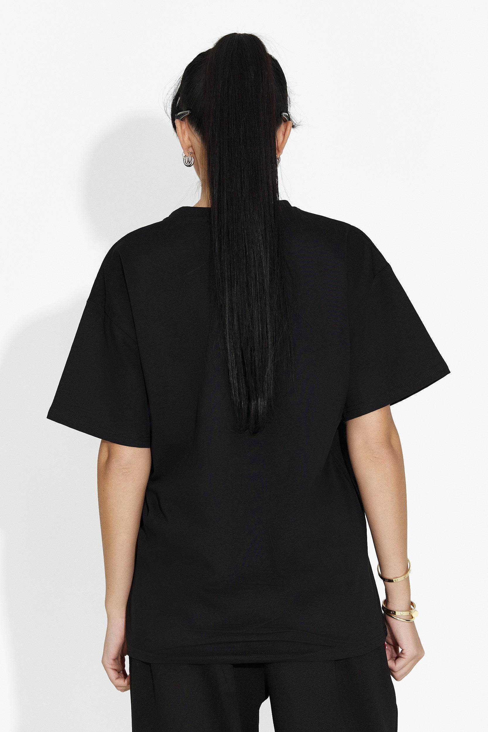 Women's casual black t-shirt Arilea Bogas