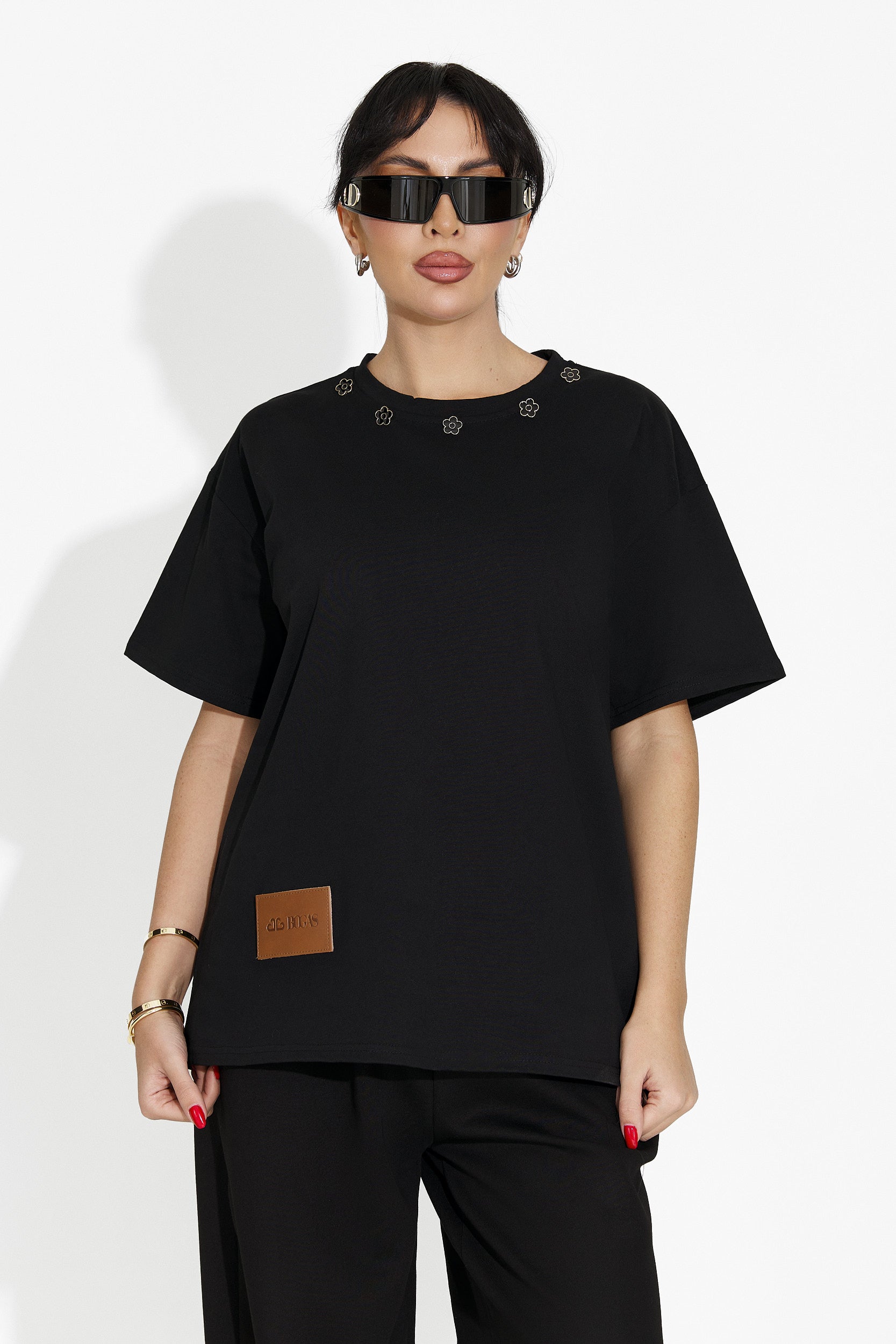 Women's casual black t-shirt Arilea Bogas