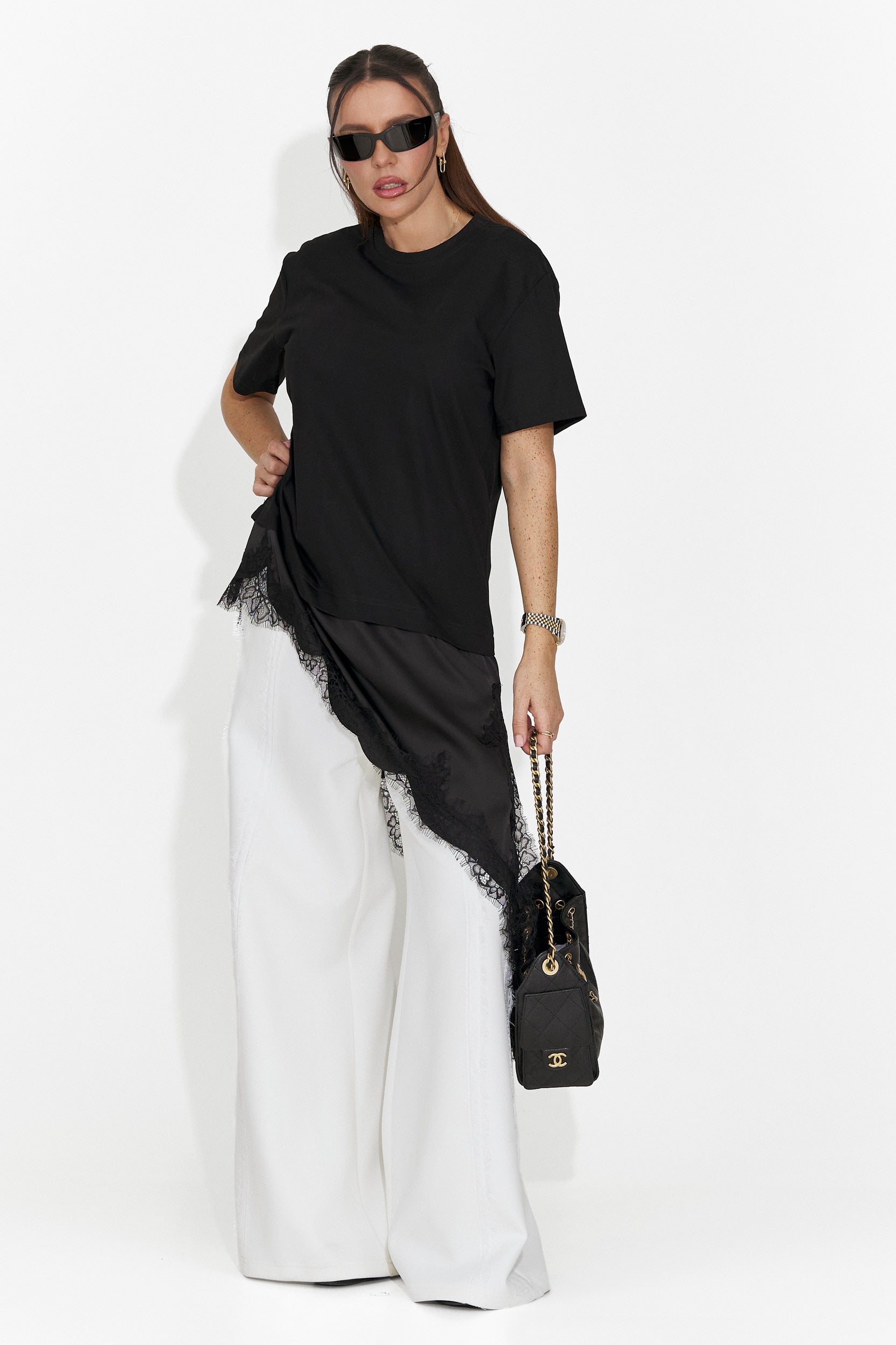 Tricou dama casual negru Arkana Bogas