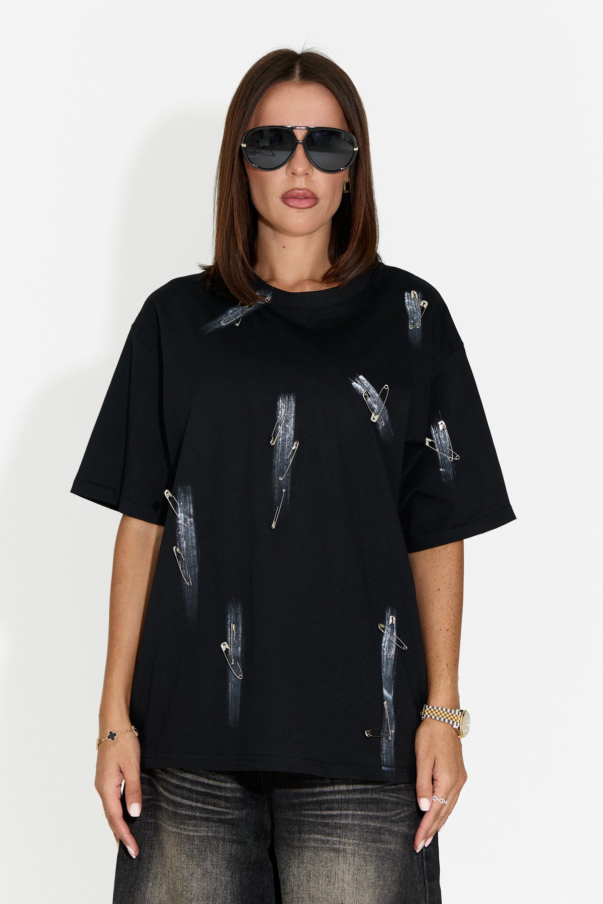 Tricou dama casual negru Chanels Bogas, imaginea 1 din 8