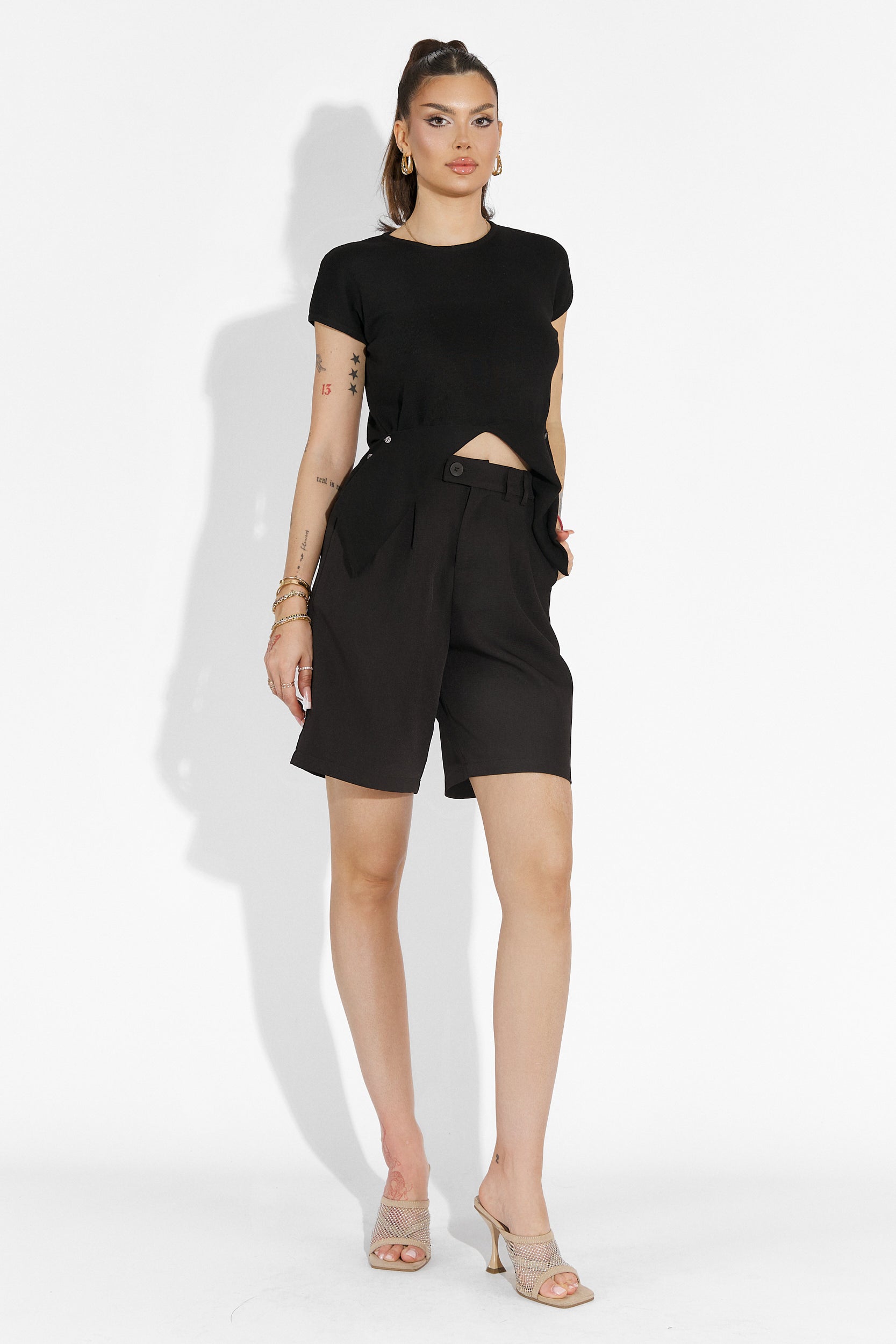 Casual black women's t-shirt Denisha Bogas