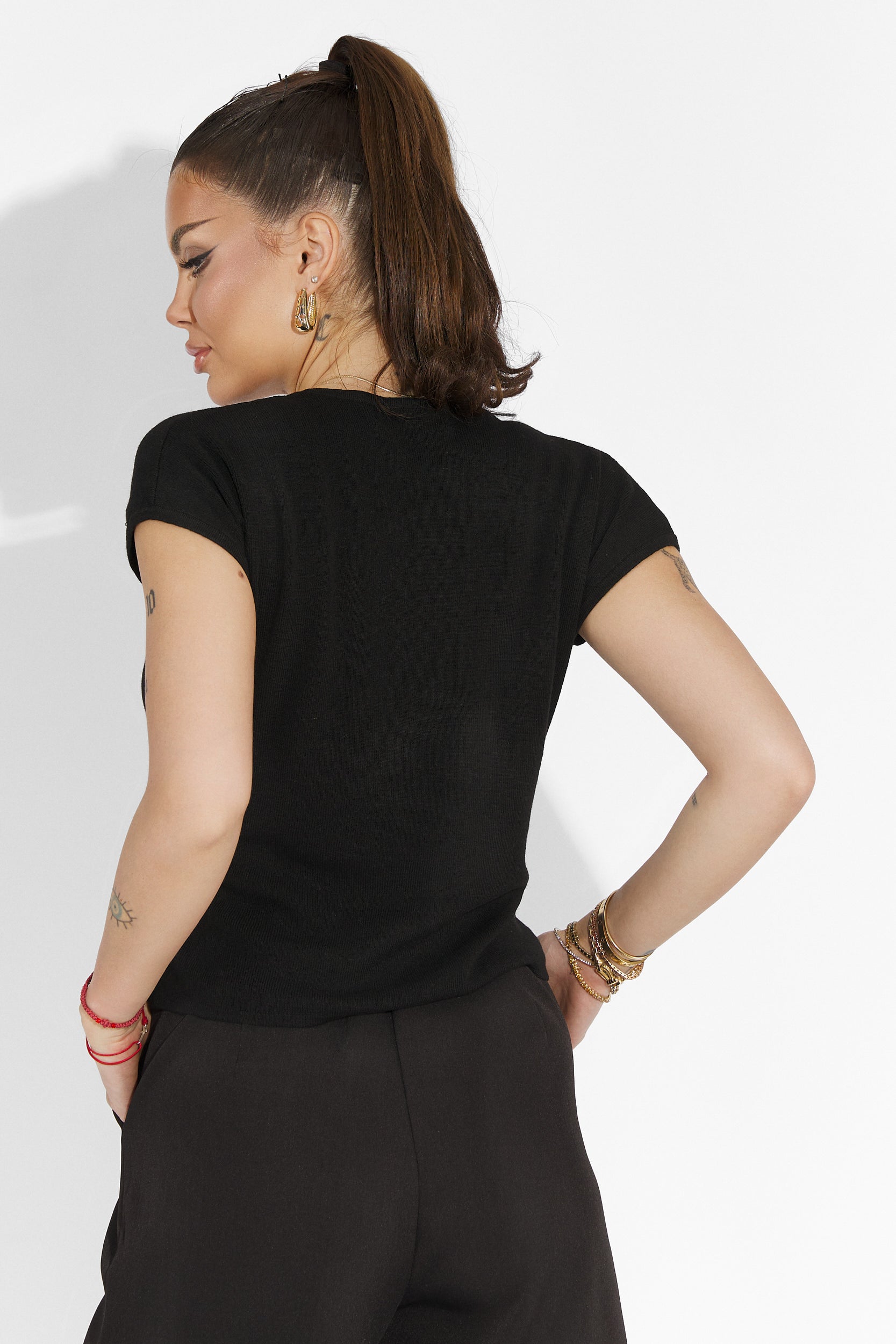 Casual black women's t-shirt Denisha Bogas