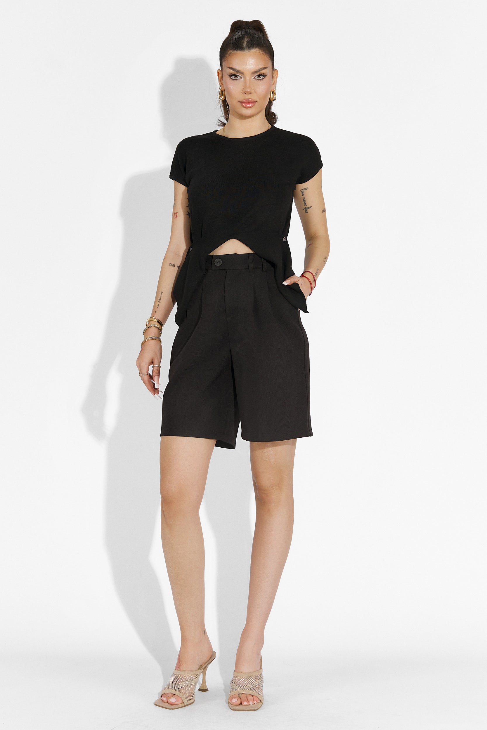 Casual black women's t-shirt Denisha Bogas