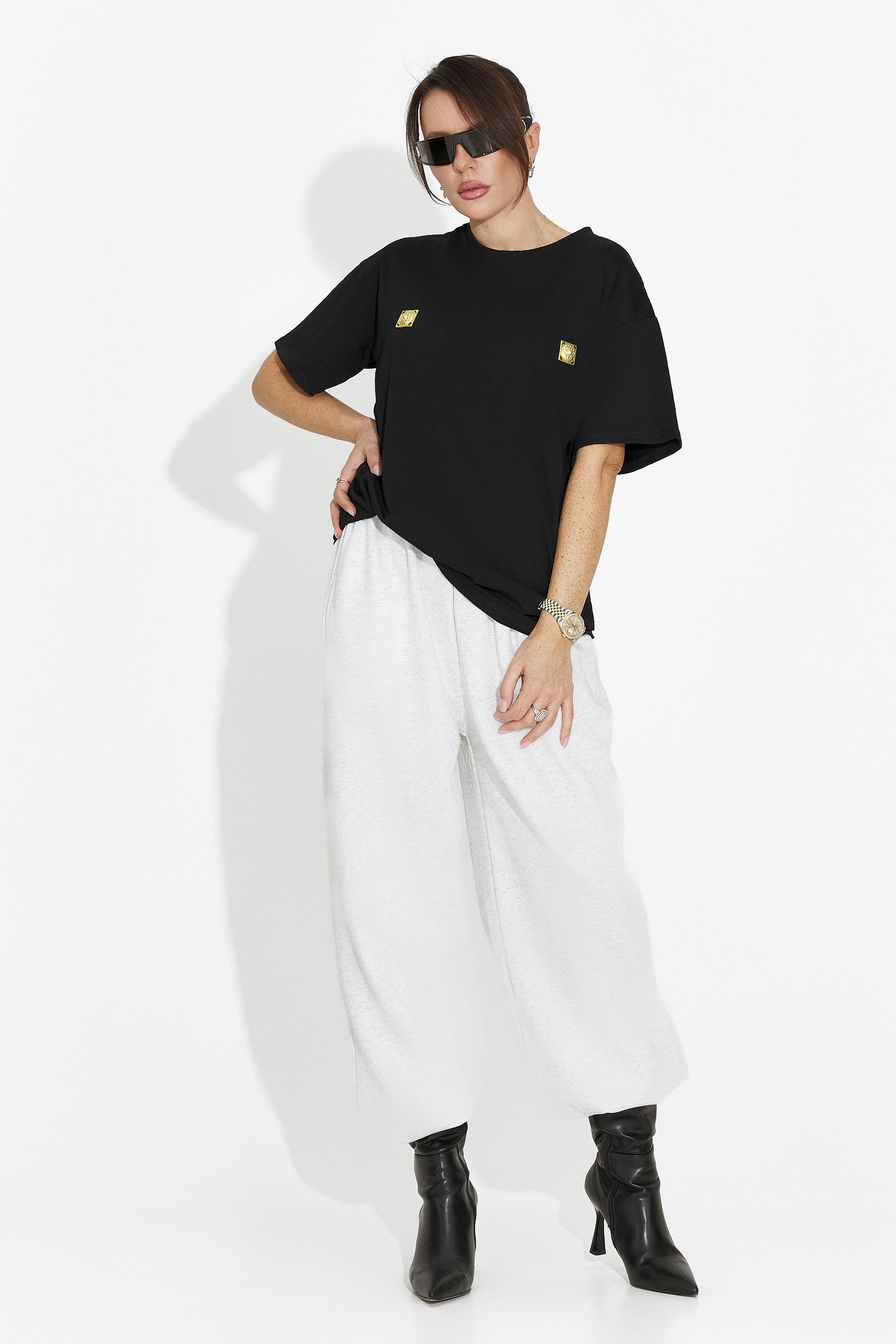 Women's casual black t-shirt Lunesa Bogas