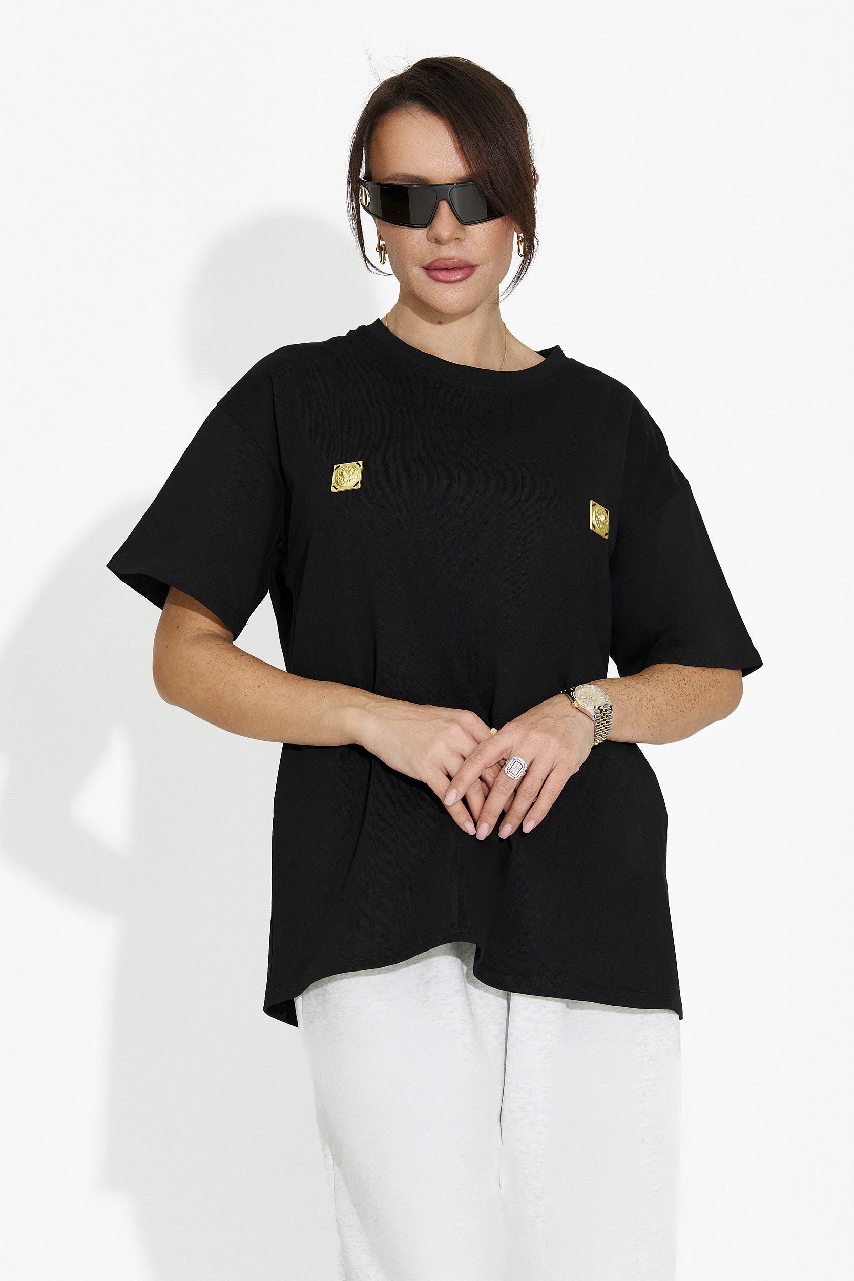 Women's casual black t-shirt Lunesa Bogas