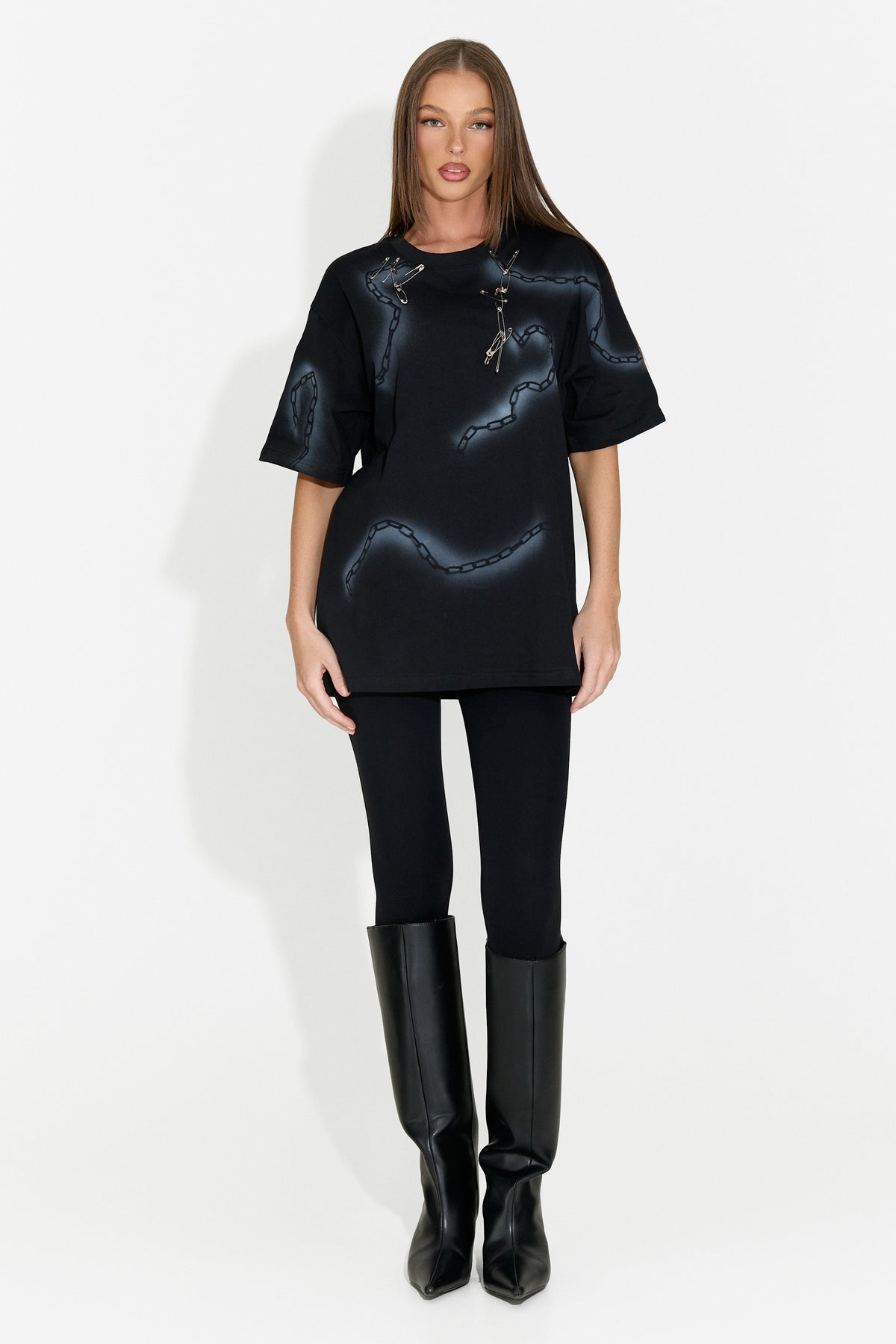 Tricou dama casual negru Rougha Bogas