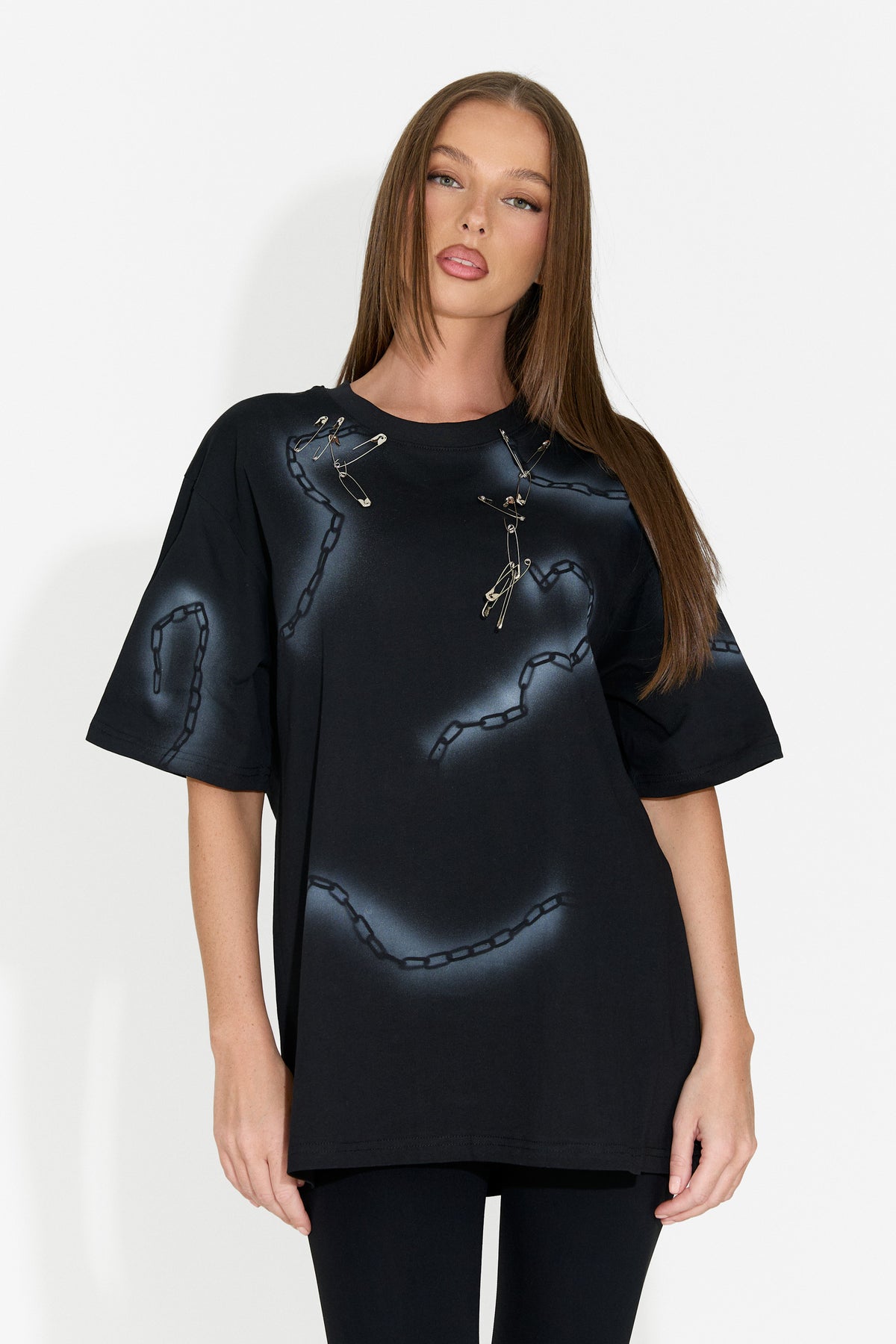 Tricou dama casual negru Rougha Bogas