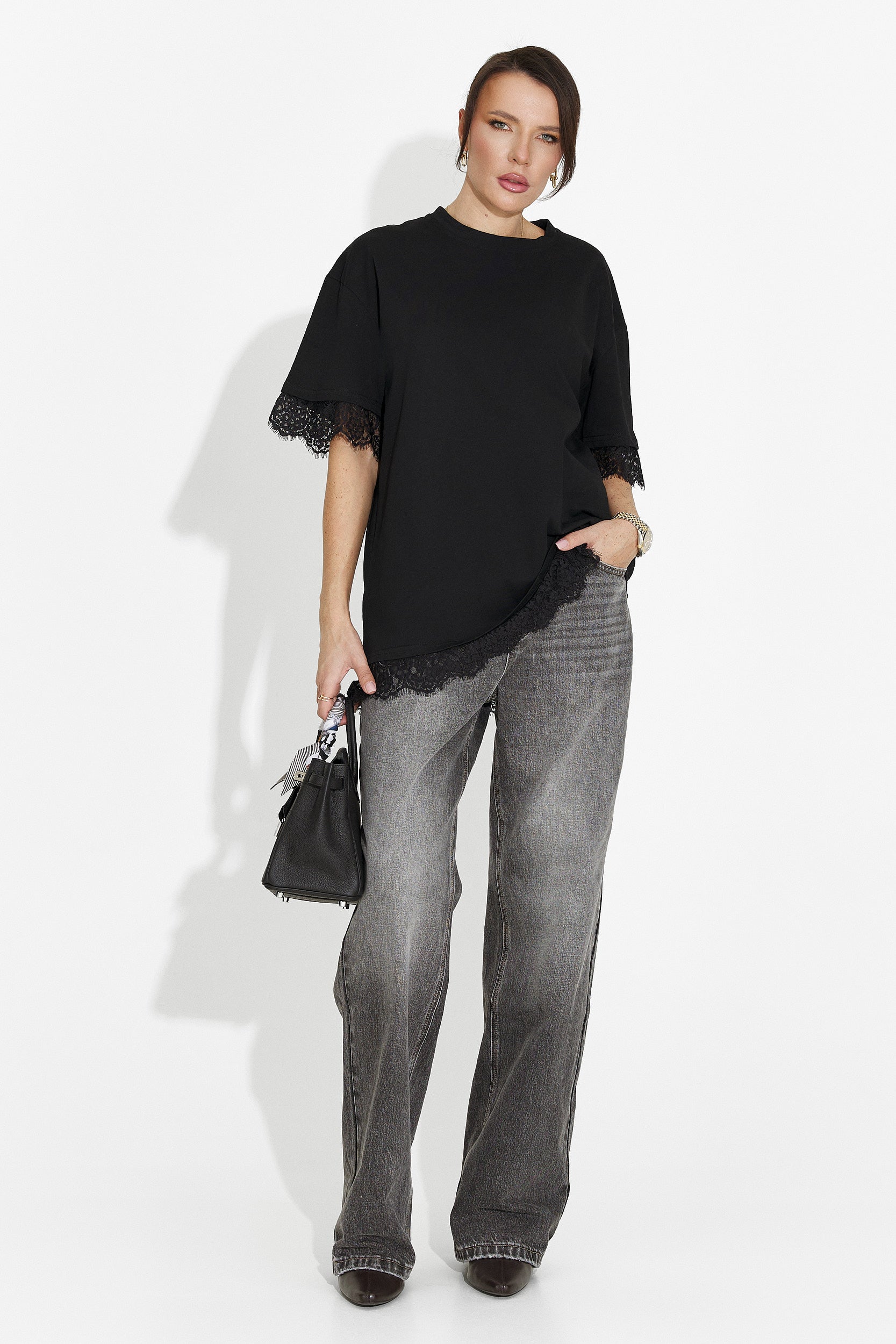 Women's casual black t-shirt Wilda Bogas