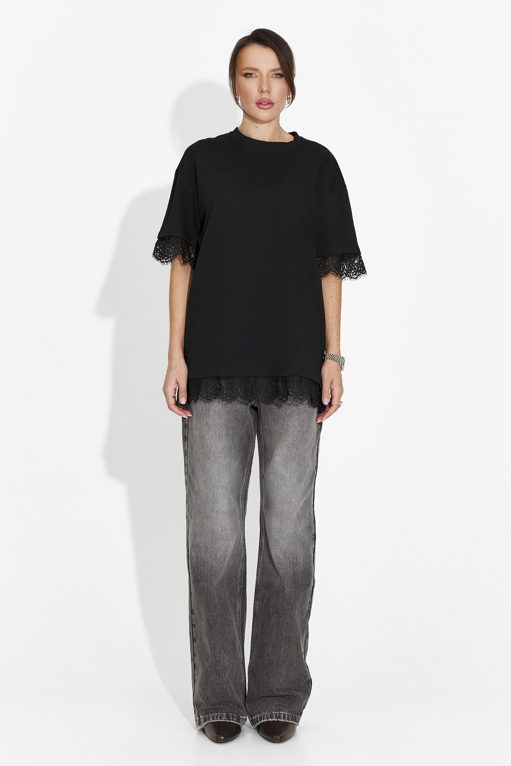 Women's casual black t-shirt Wilda Bogas