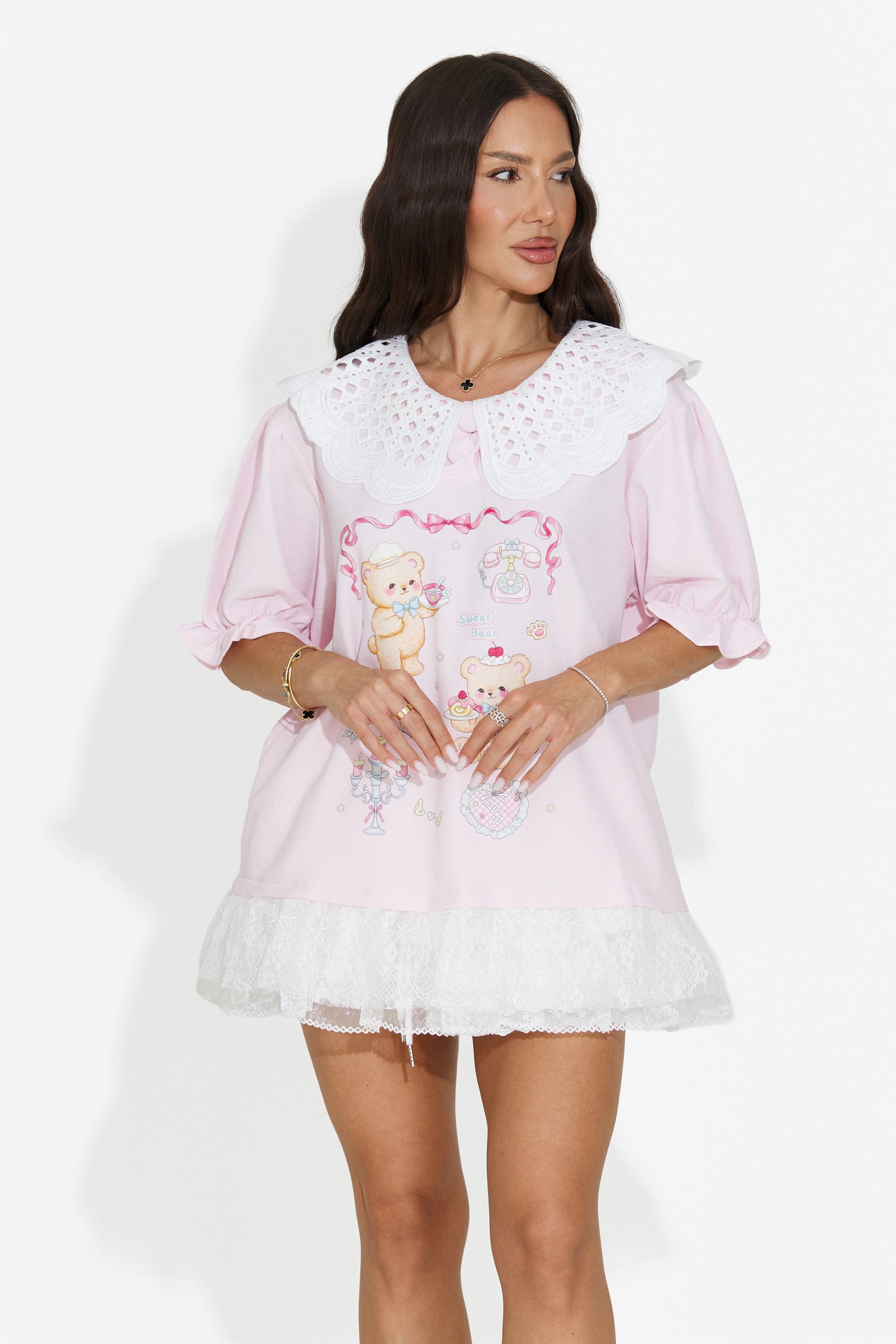 Tricou dama casual roz Olimia Bogas
