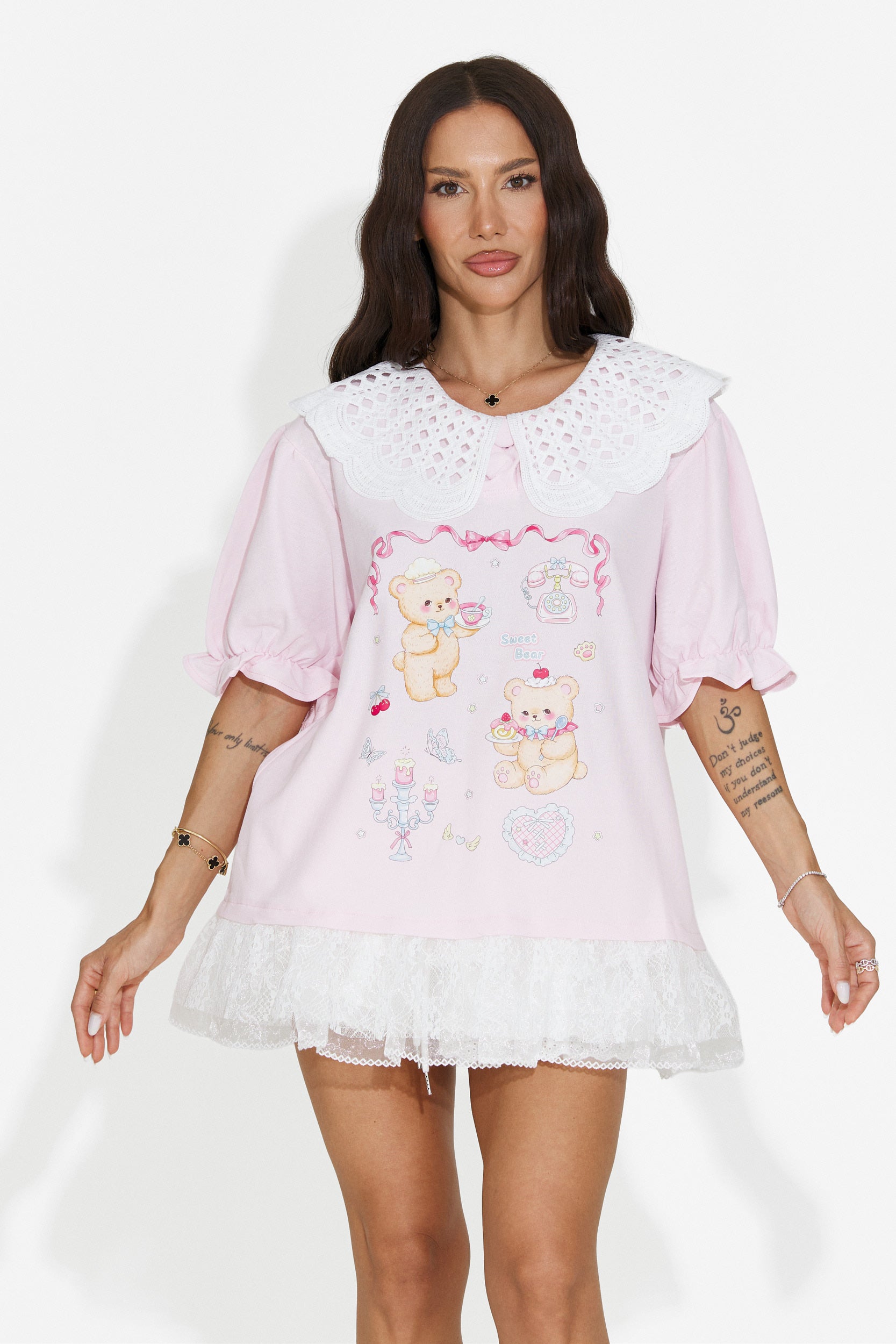 Tricou dama casual roz Olimia Bogas