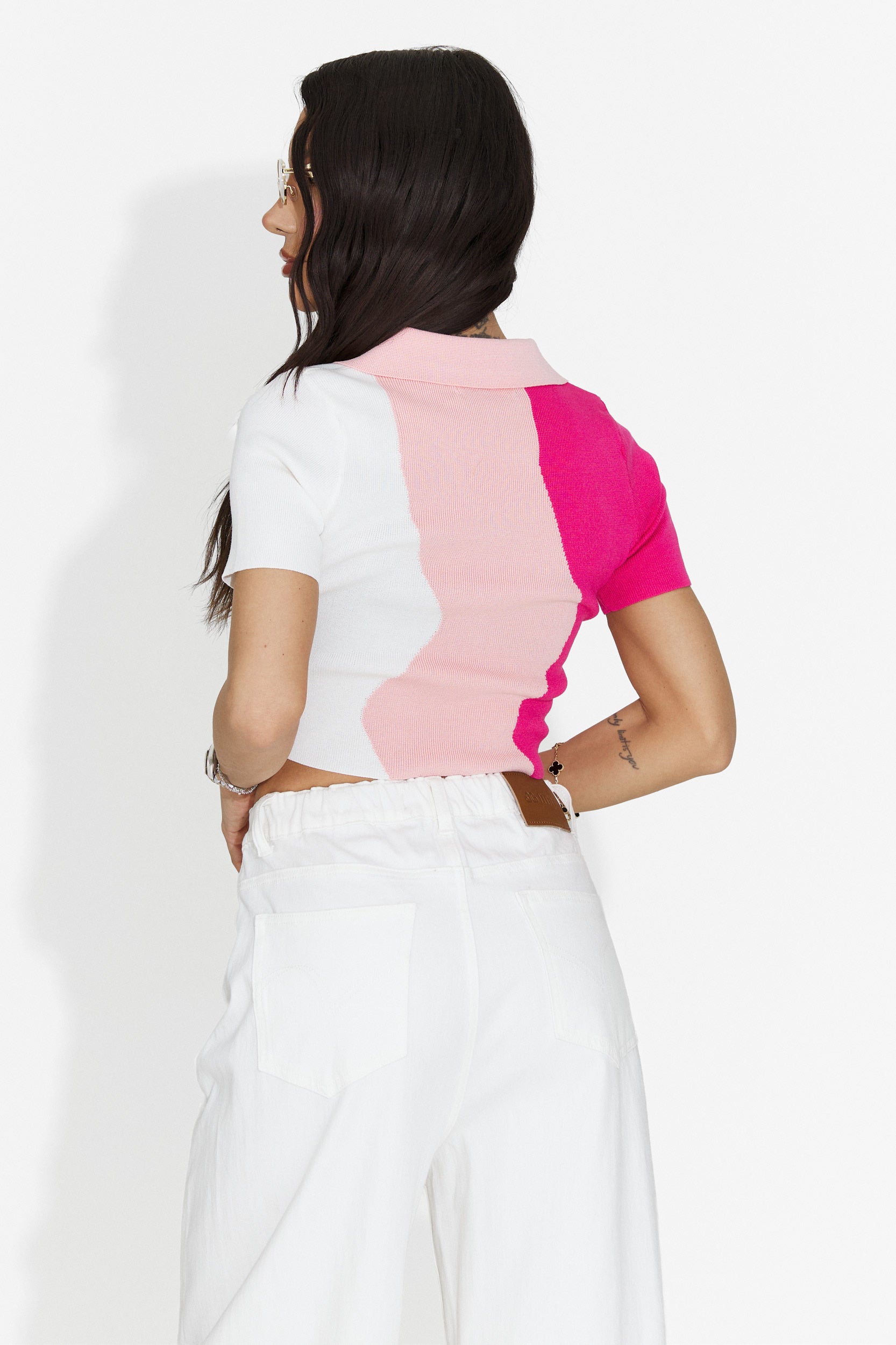 Tricou dama casual roz Oniana Bogas
