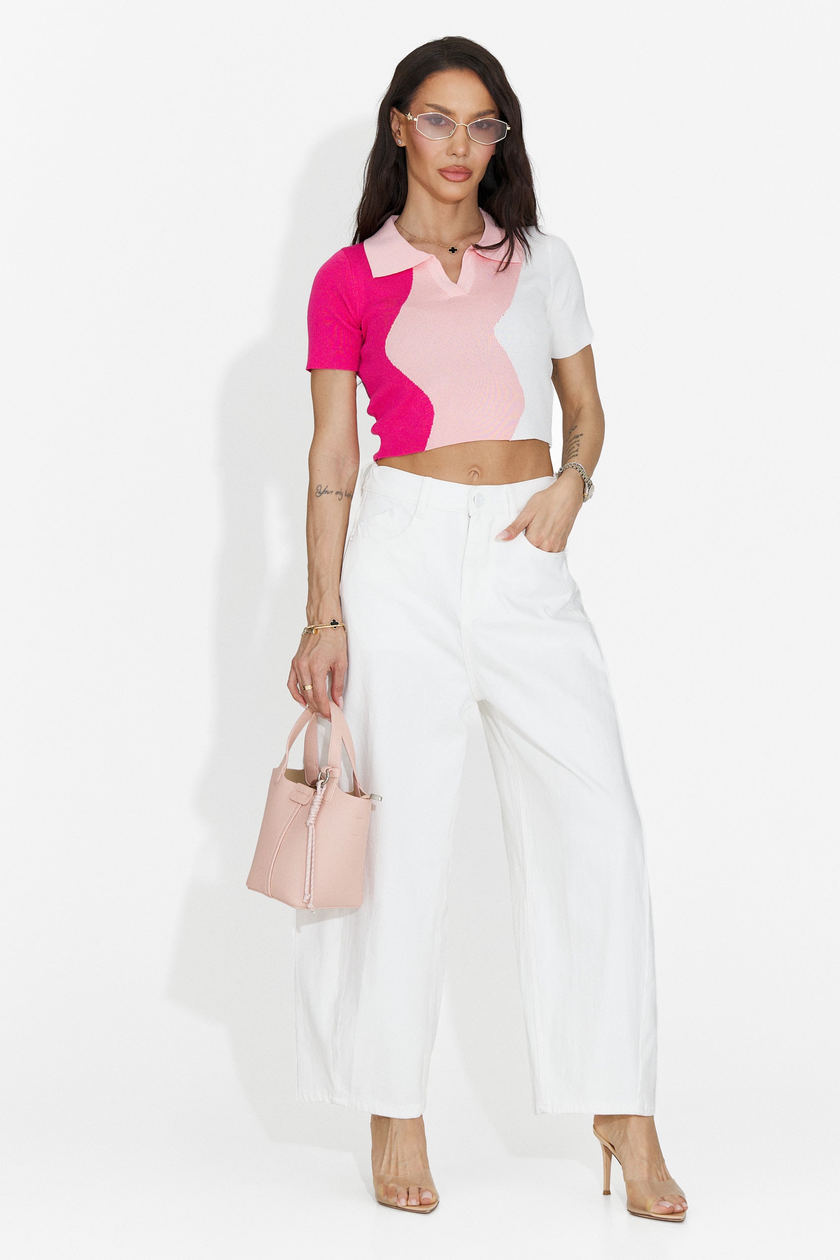 Tricou dama casual roz Oniana Bogas