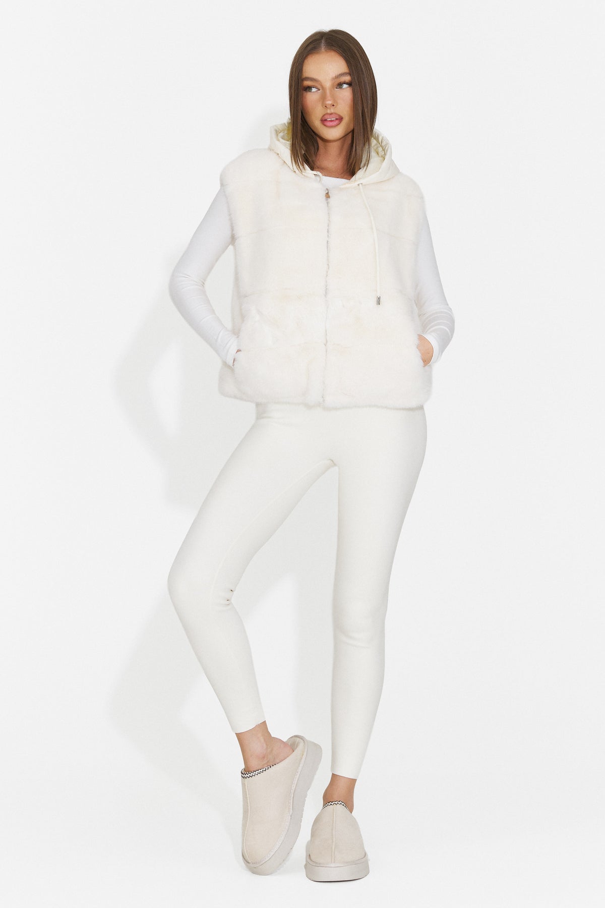 Vesta casual crem Jonideria Bogas