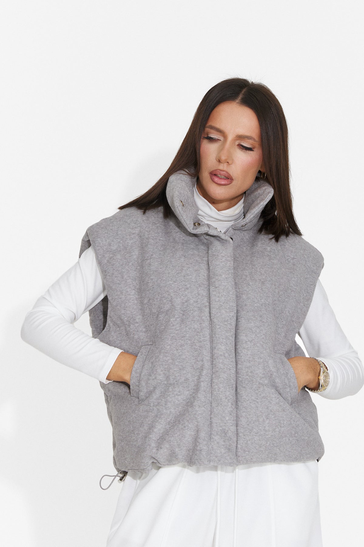 Vesta casual gri Glymzesia Bogas