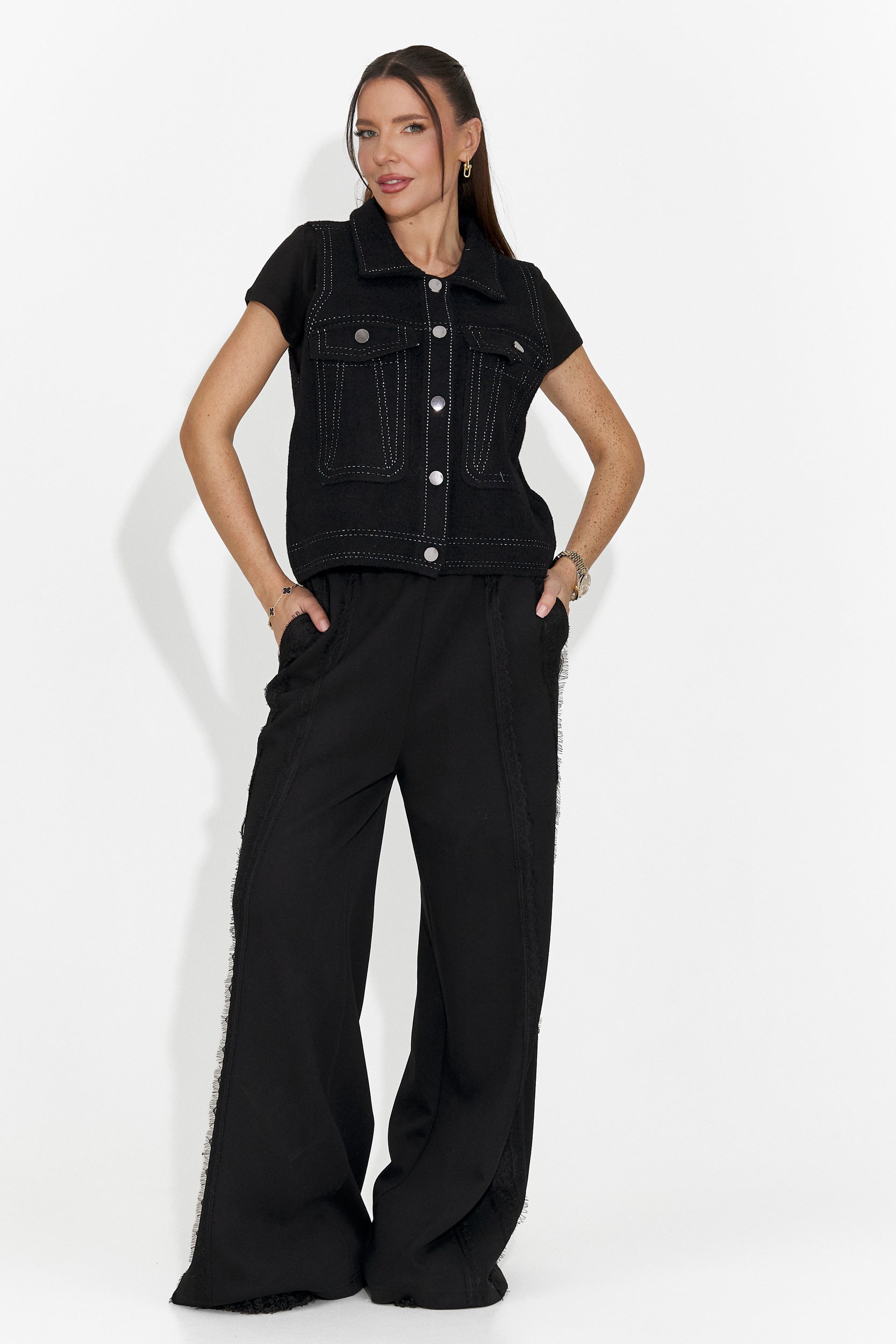 Vesta dama casual neagra Kaleria Bogas