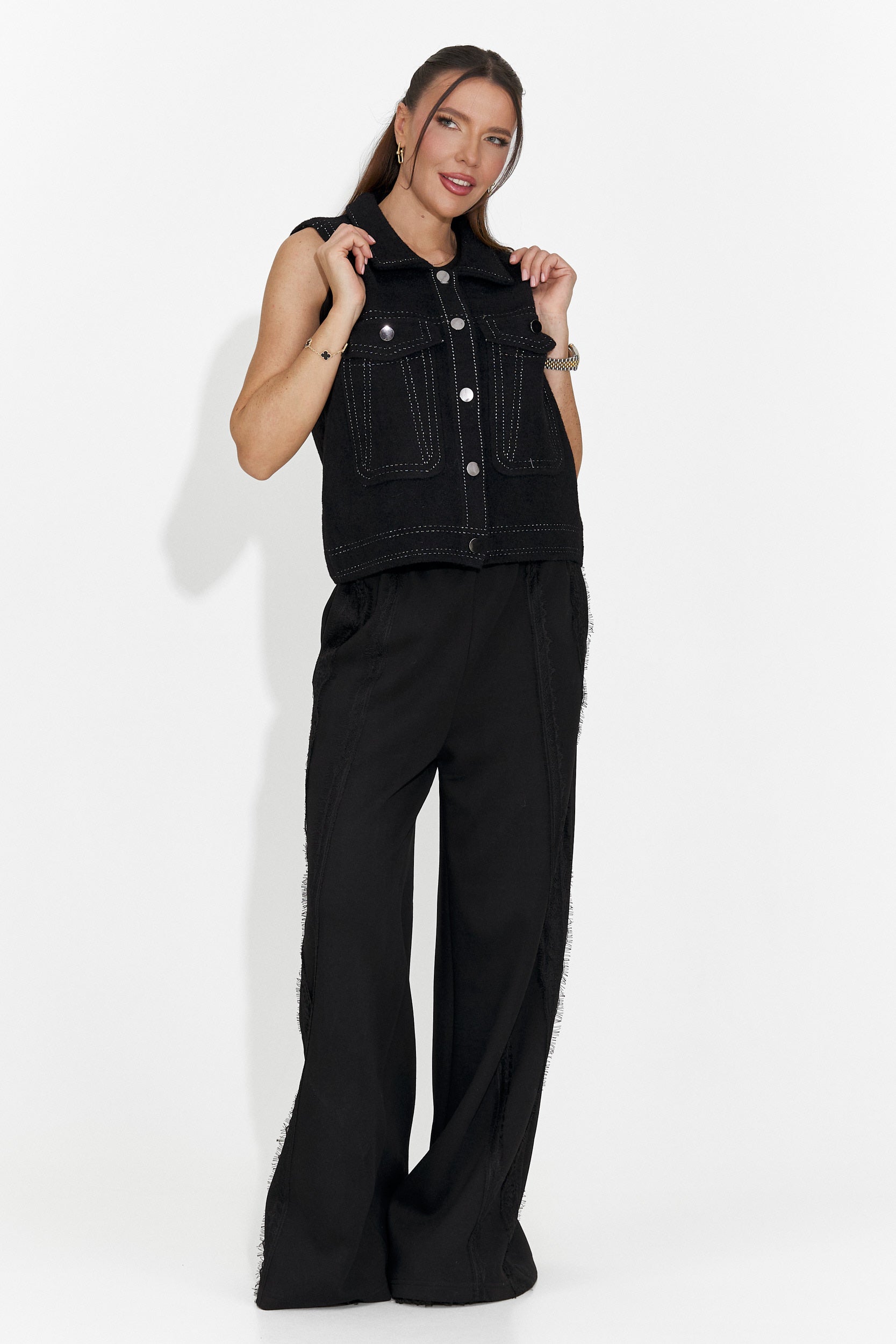 Vesta dama casual neagra Kaleria Bogas