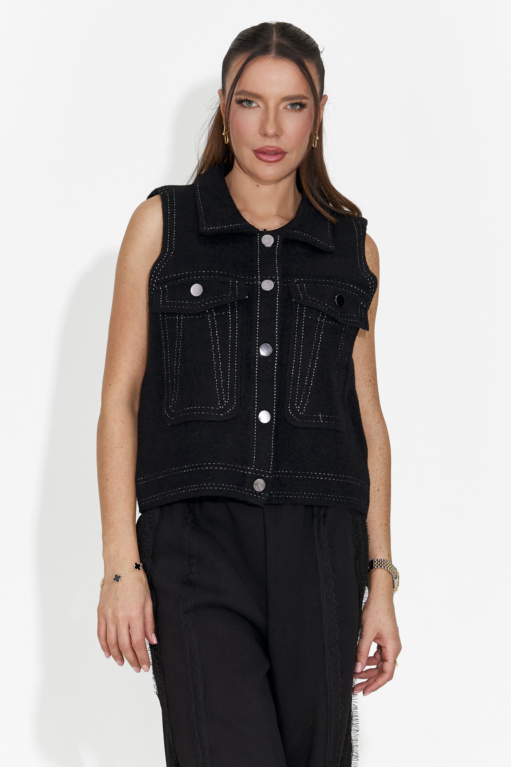 Vesta dama casual neagra Kaleria Bogas