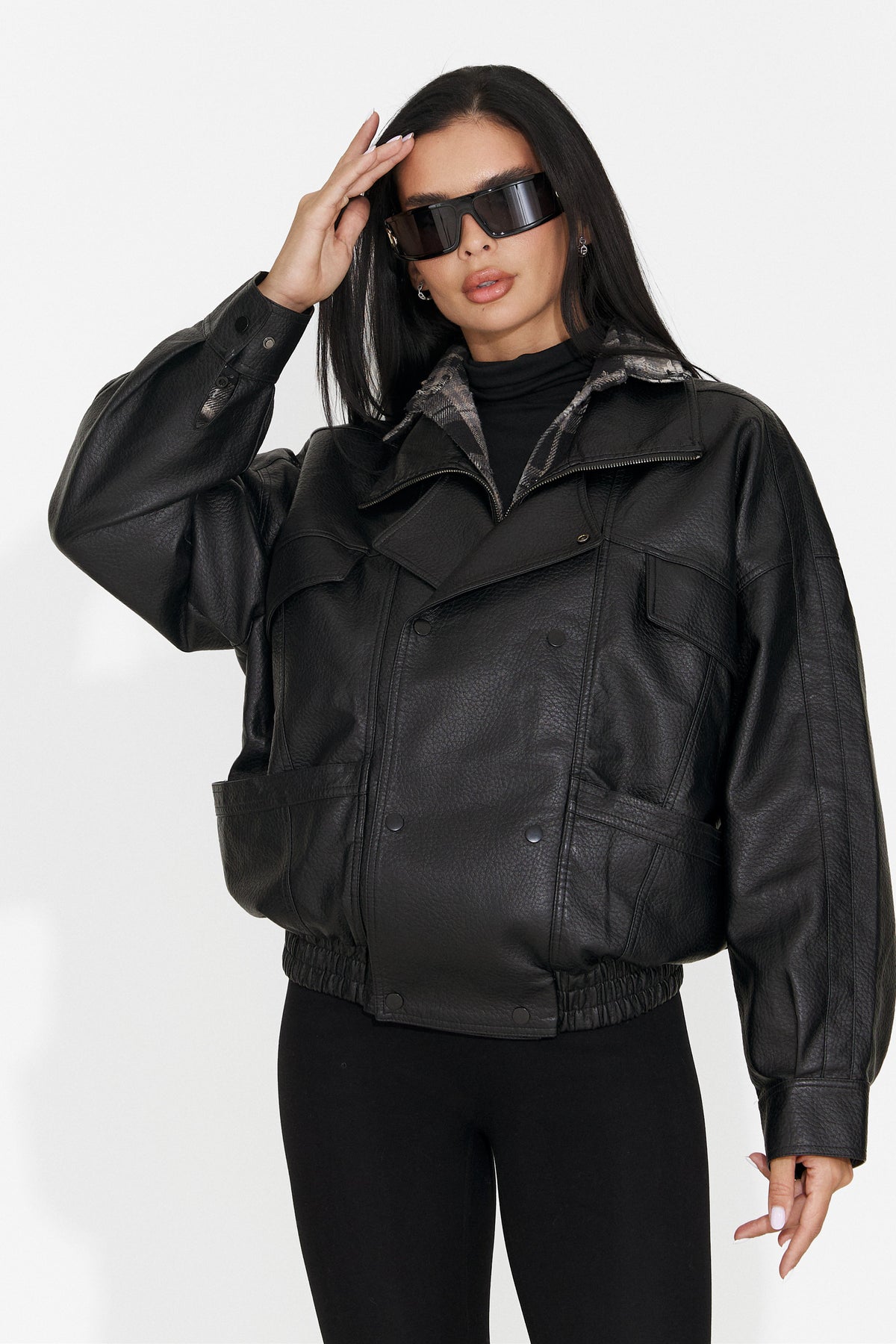 Geaca dama casual neagra Nadyesia Bogas