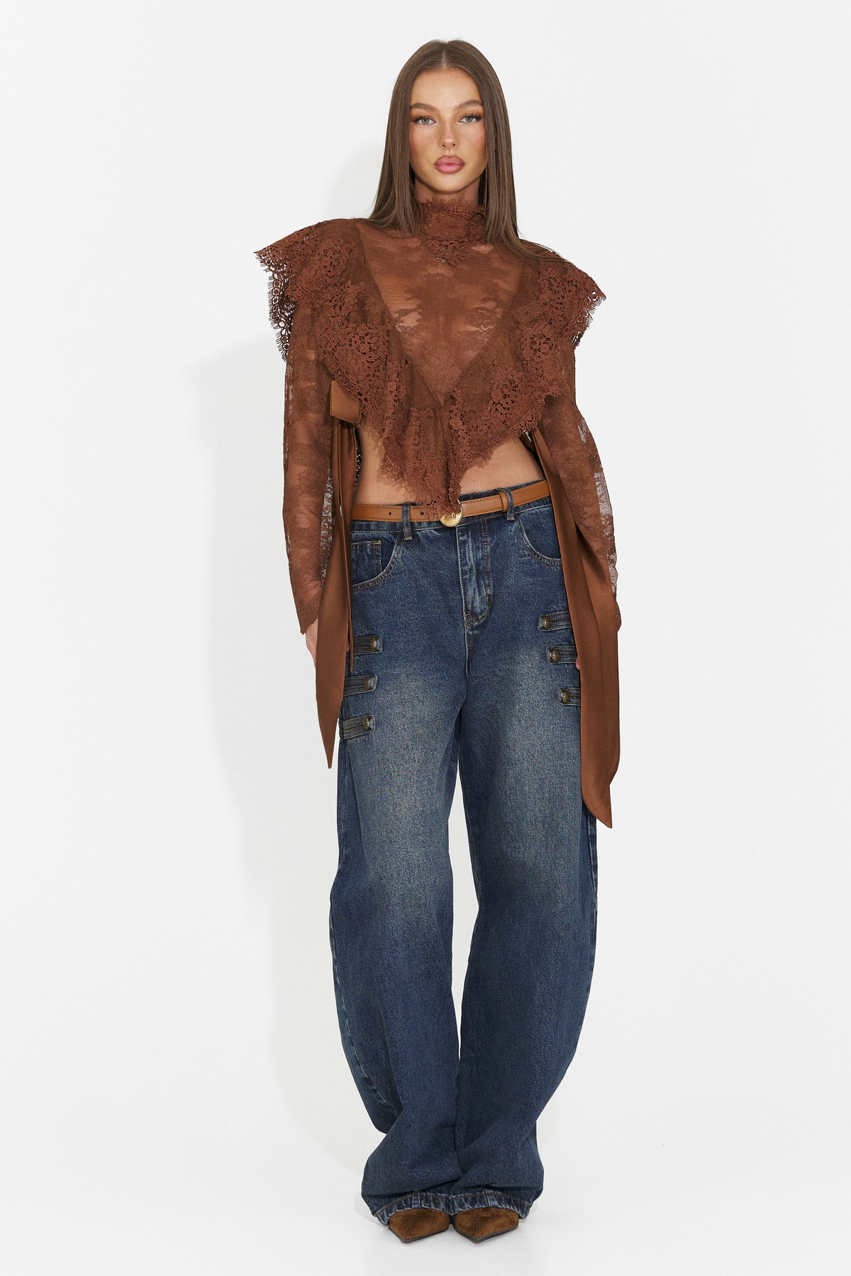 Blugi casual bleu Tasina Bogas