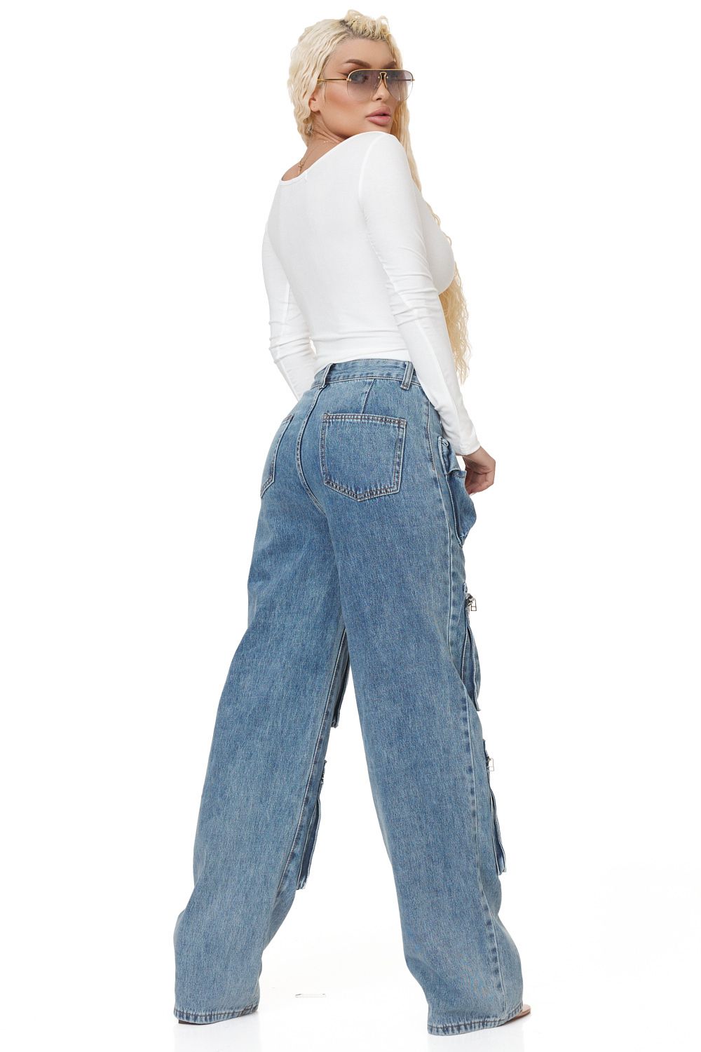 Blugi dama casual albastri Alevezia Bogas